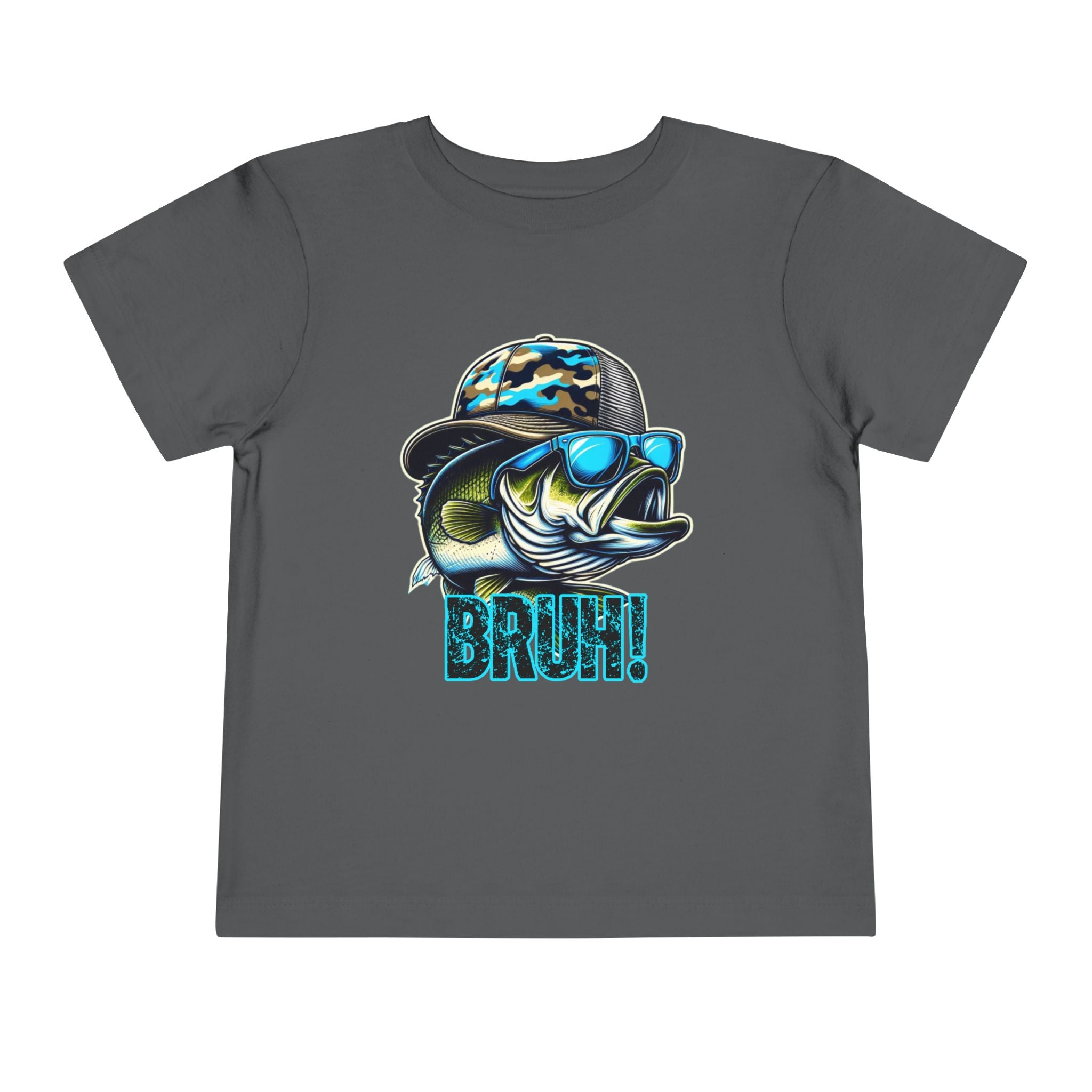 Toddler Tee — Cool Fishing Bass 'BRUH!' Graphic Tee for Kids