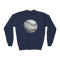 Youth Baseball Crewneck Sweatshirt — Vintage Distressed Baseball Graphic