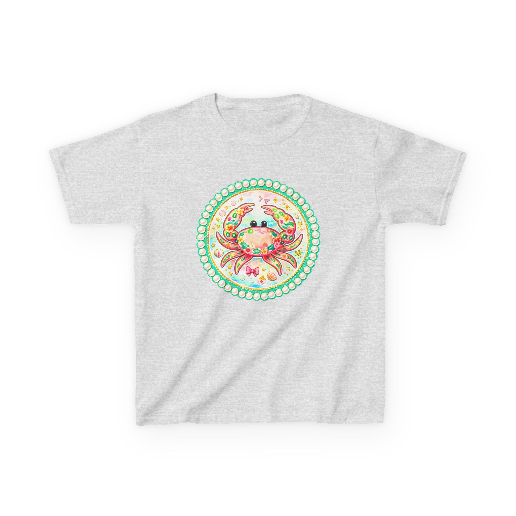 Kids Tee — Cute Watercolor Crab Circle Design