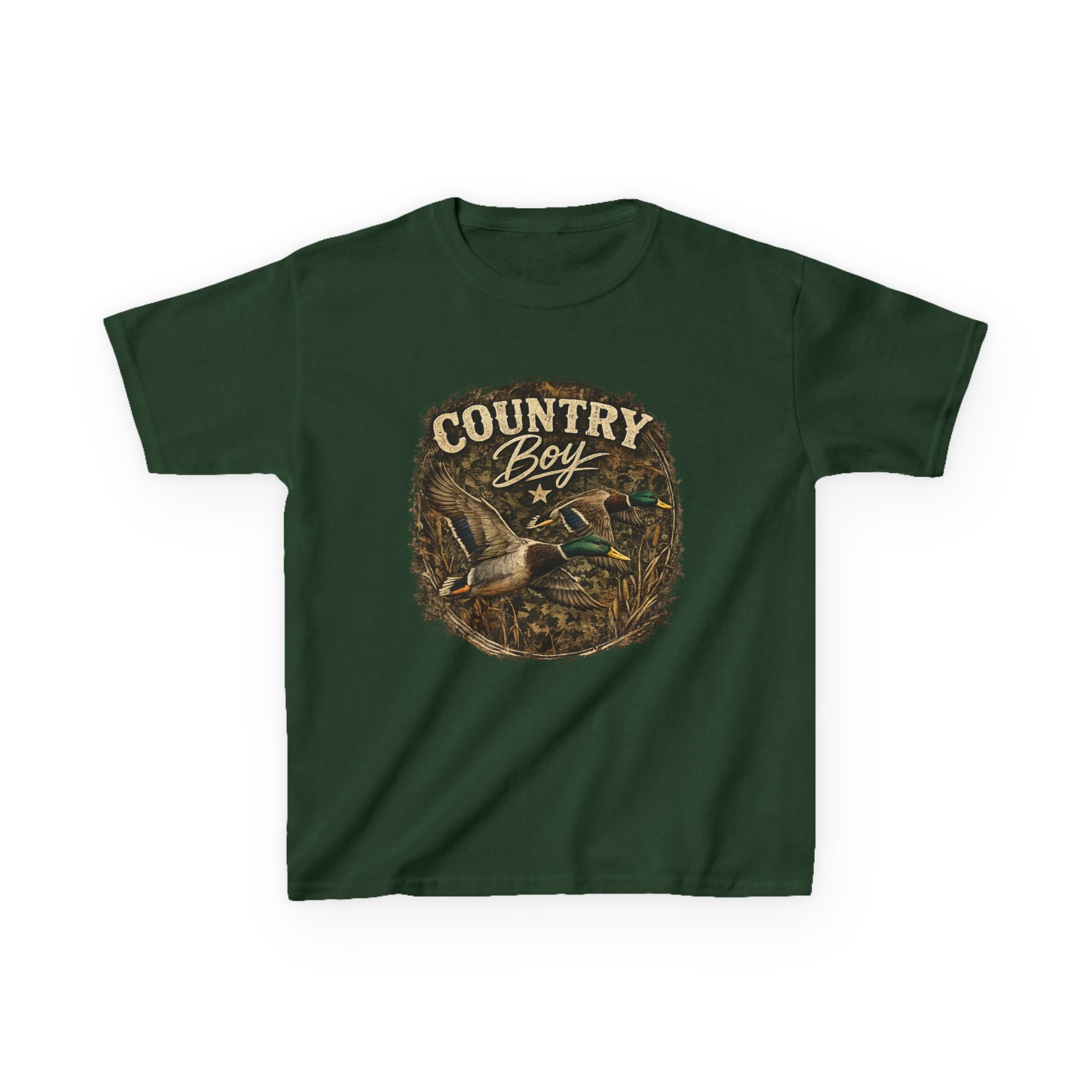 Kids Tee — "Country Boy" Duck Hunting Graphic