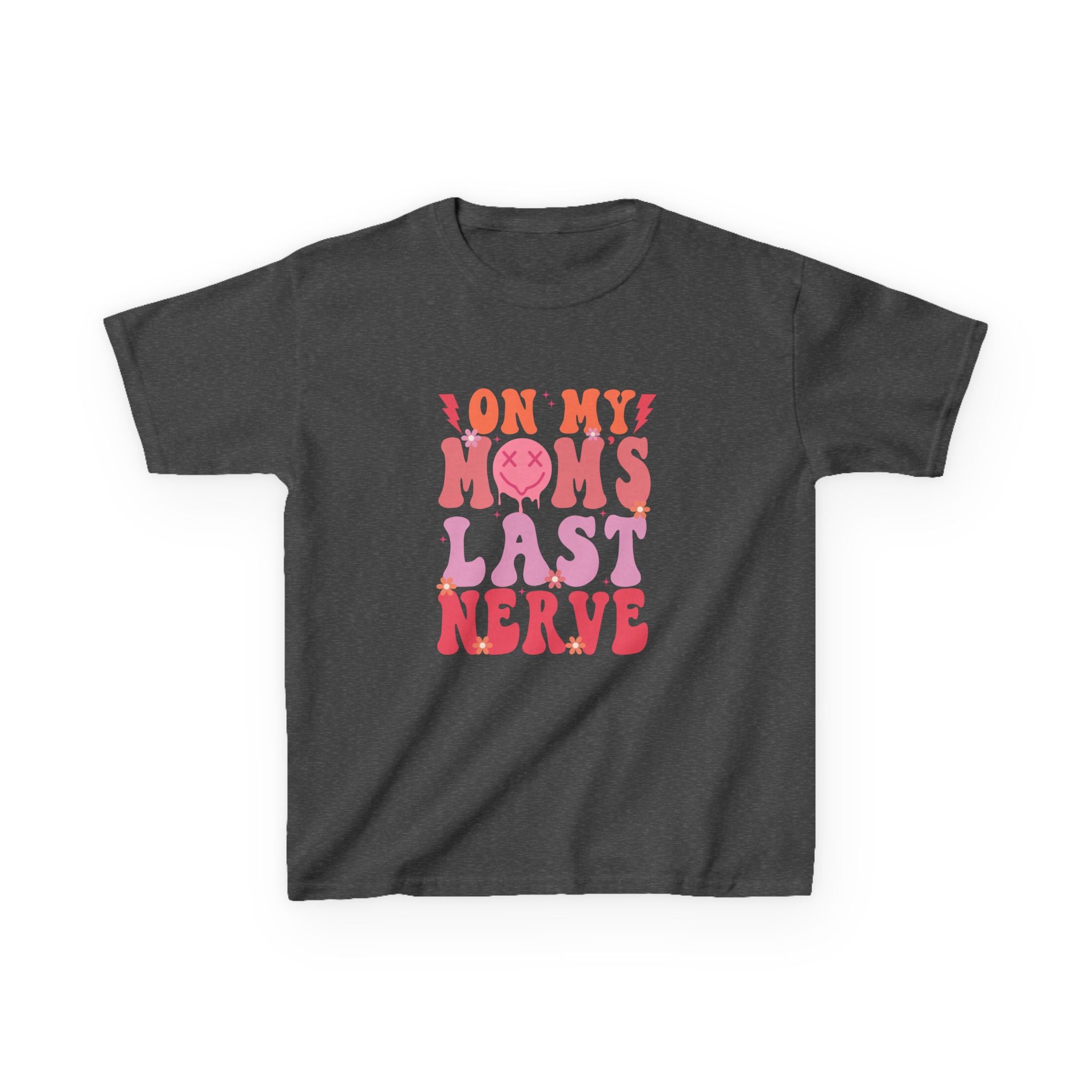 Kids Tee — "On My Mom's Last Nerve" Retro Pink Graphic