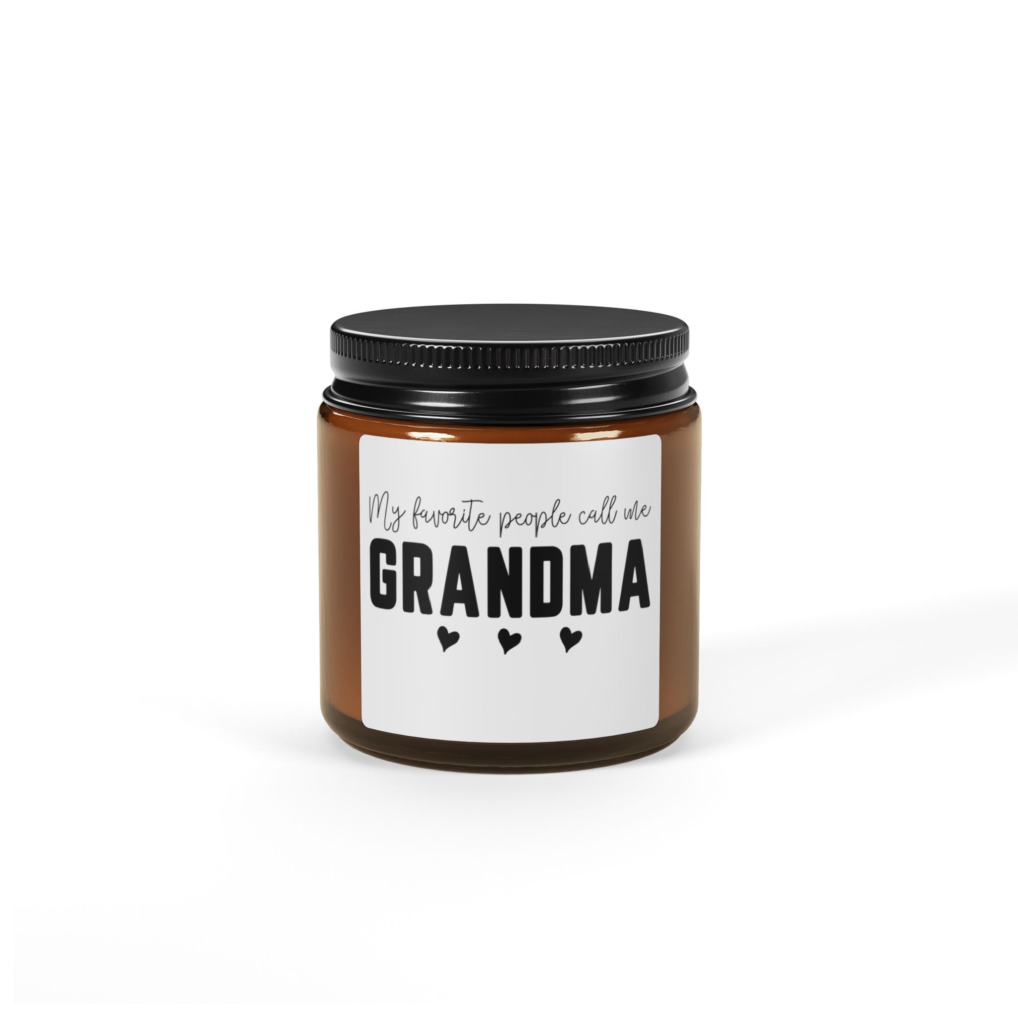 "My Favorite People Call Me Grandma" Amber Jar Candle (Gift for Grandmother)