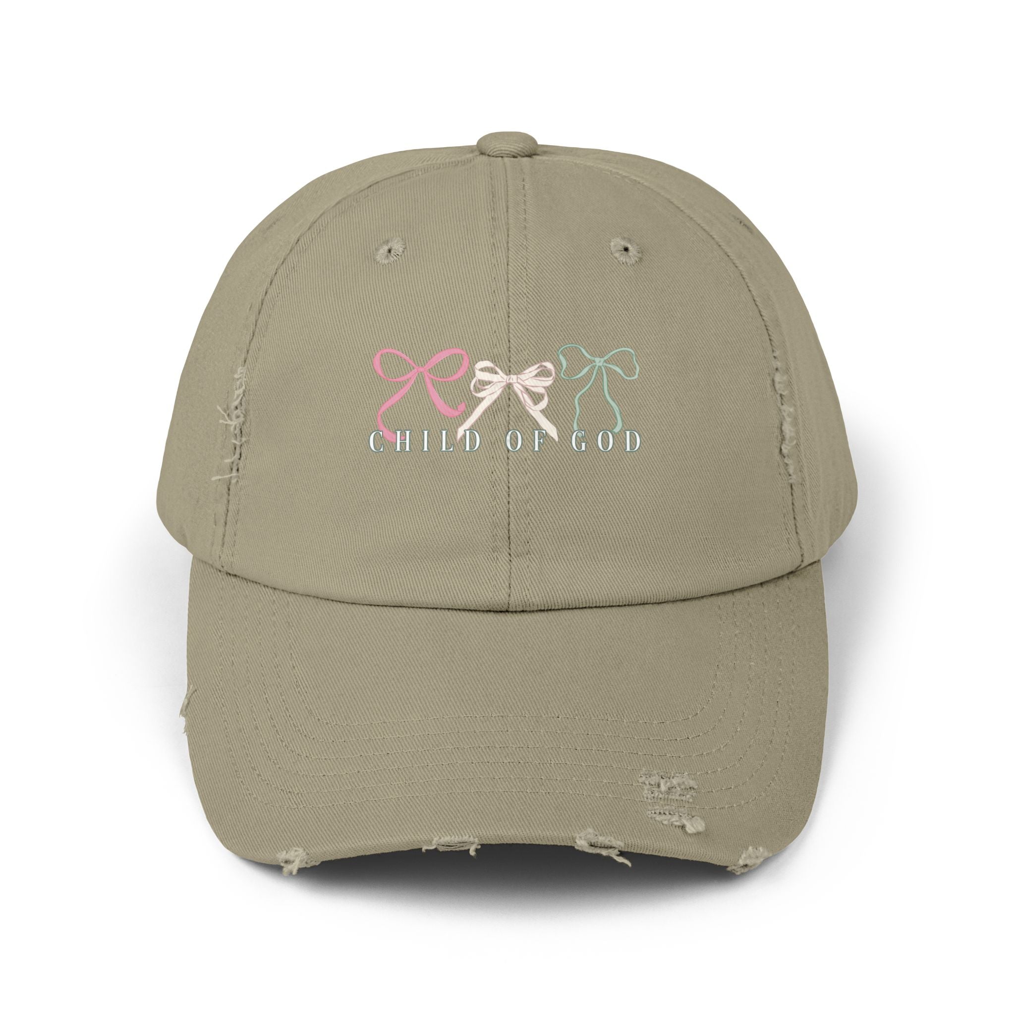 Distressed Cap — Child of God Bows Embroidered Hat