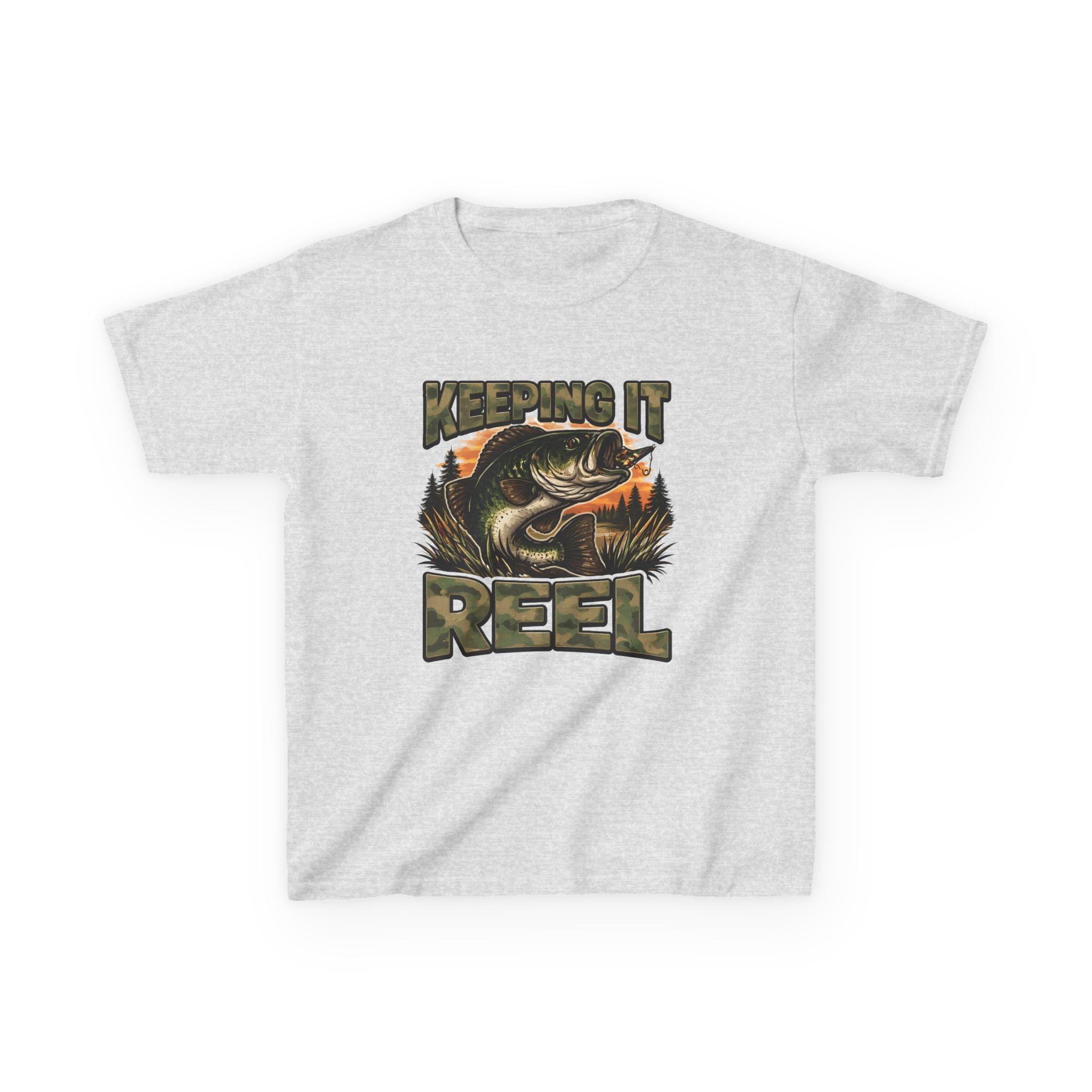 Kids Fishing T-Shirt — "Keeping It Reel" Bass Graphic Tee