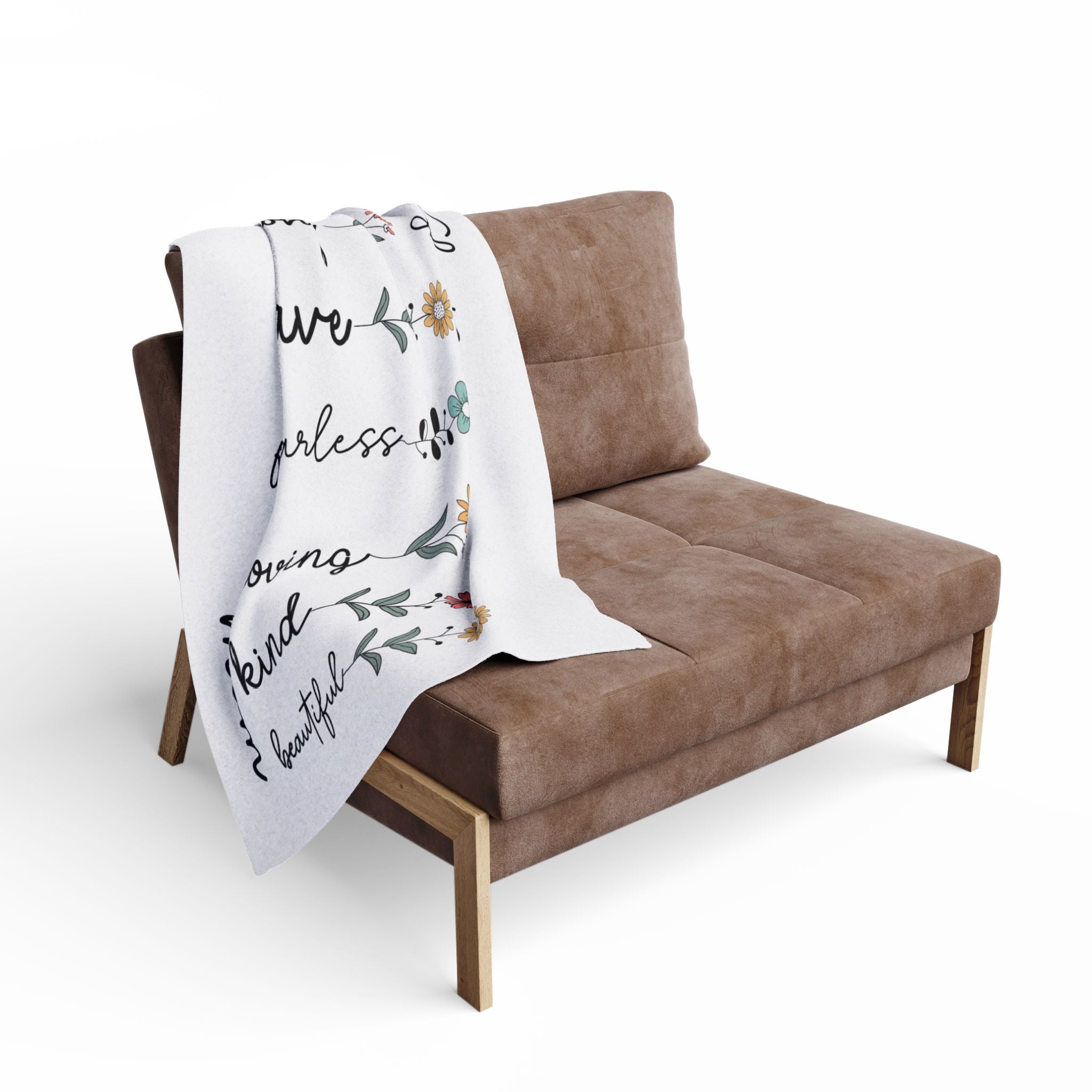 Arctic Fleece Blanket — "She is"  (Strong, Brave, Loving, Kind)