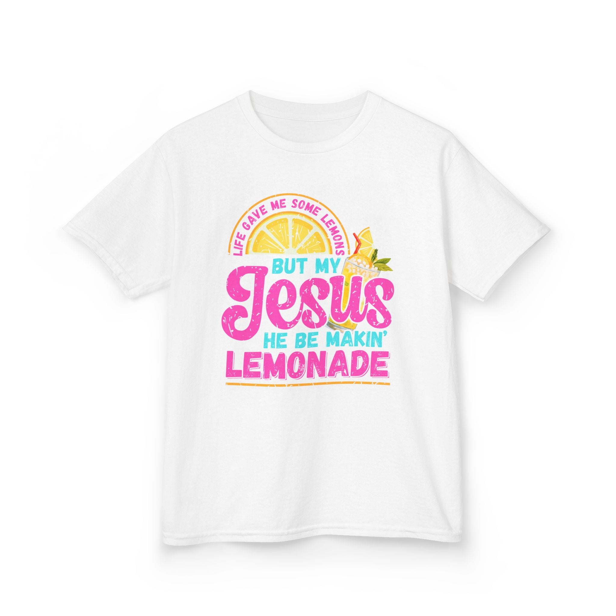 Kids T-Shirt — “But My Jesus He Be Makin’ Lemonade” Christian Lemonade Tee