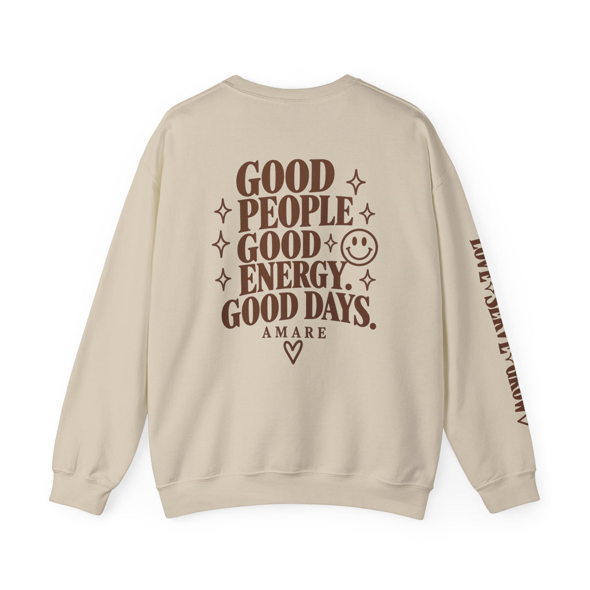 Crewneck Sweatshirt — "Better Together" Good People, Good Energy Graphic