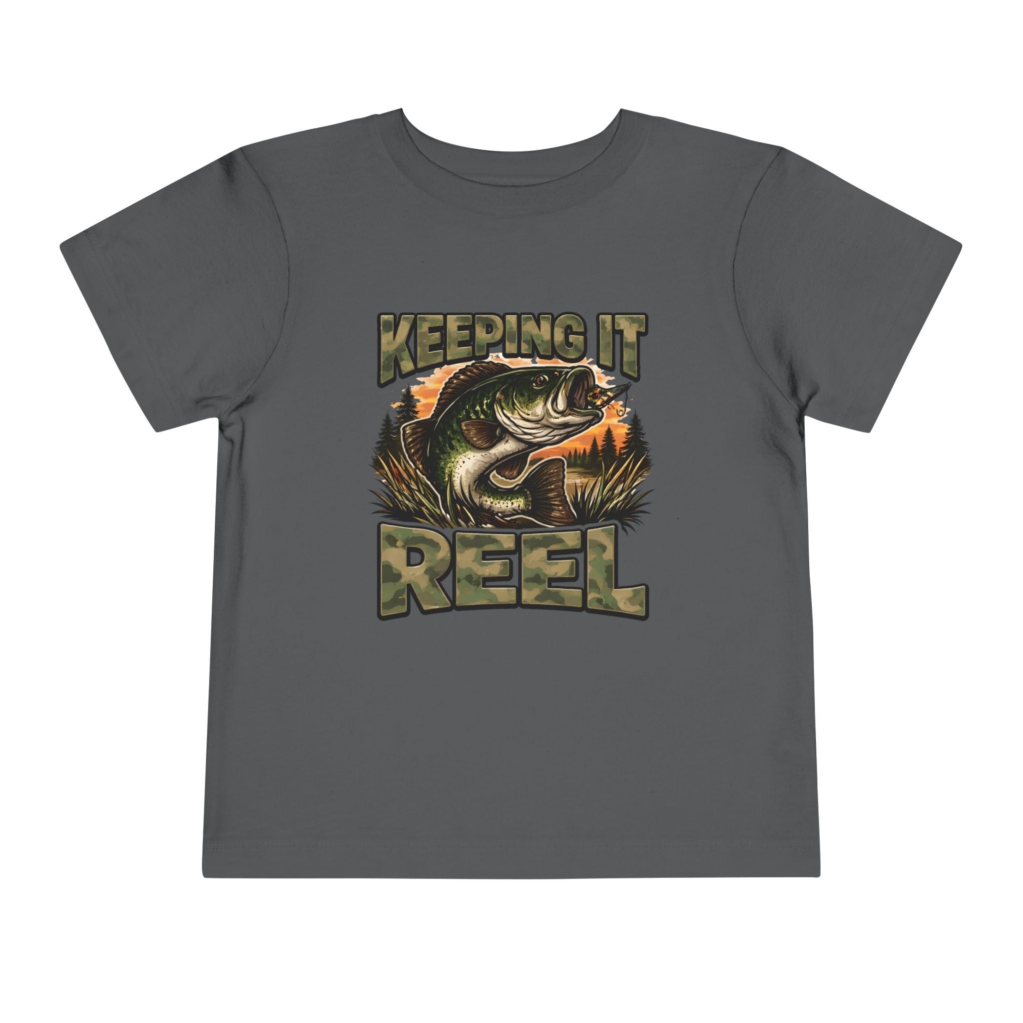 Toddler Fishing Tee - "Keeping It Reel" Bass Graphic Shirt