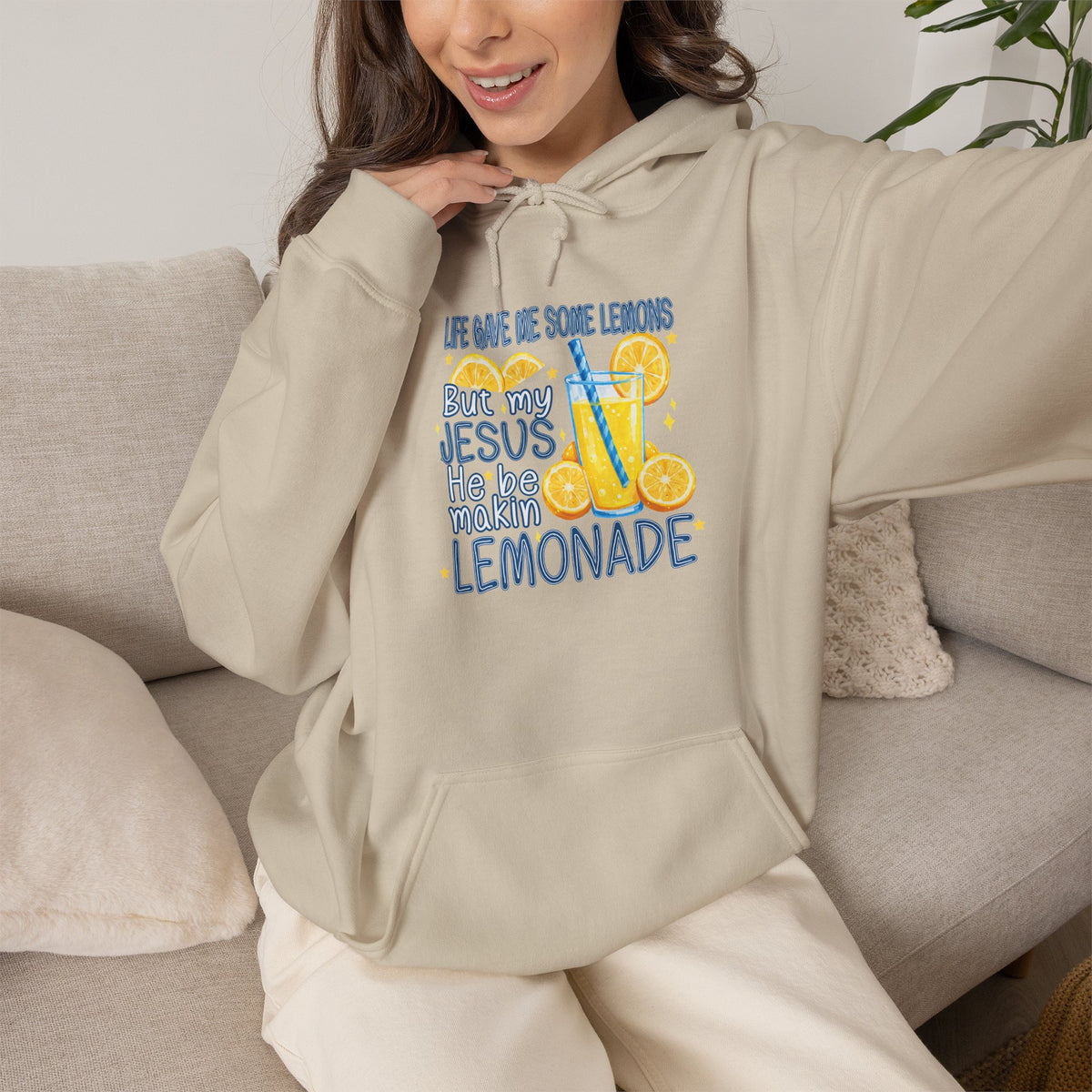 Christian Lemonade Hoodie – "Life Gave Me Lemons, Jesus Made Lemonade" Cozy Faith Sweatshirt
