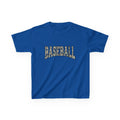 Kids Baseball Tee — Camo Lettering Youth Sports Shirt