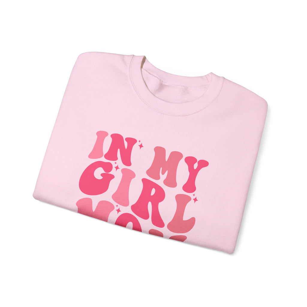 Crewneck Sweatshirt — "In My Girl Mom Era" Retro Pink Graphic