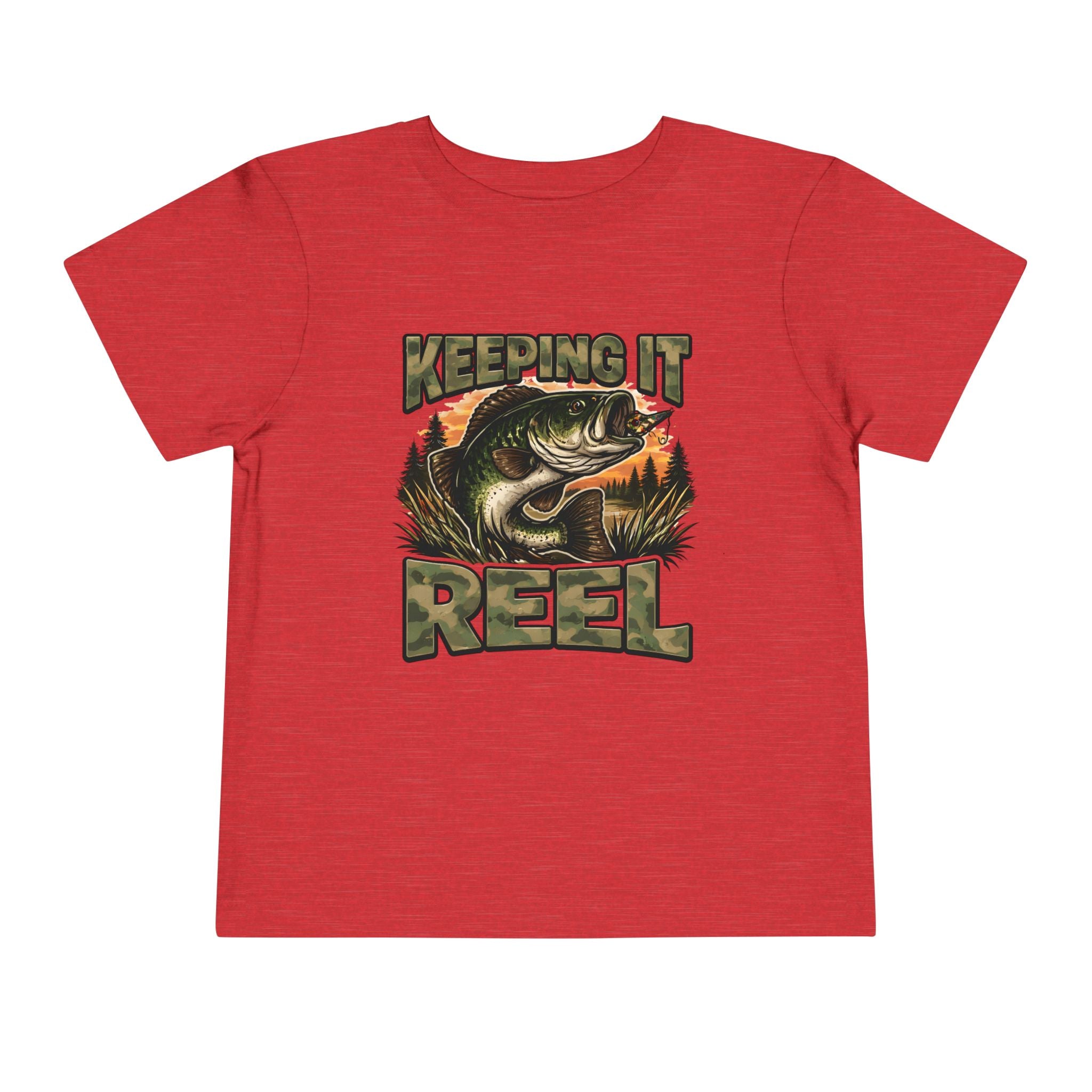 Toddler Fishing Tee - "Keeping It Reel" Bass Graphic Shirt