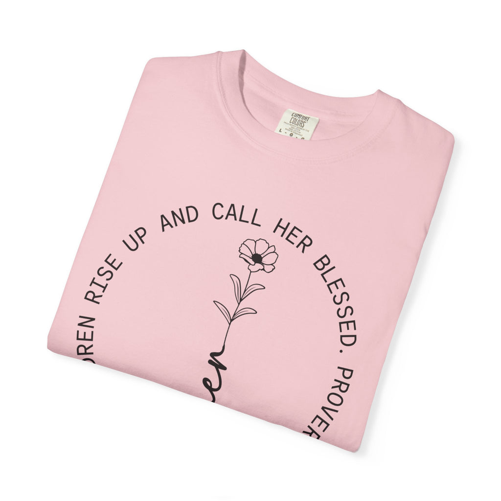 T‑Shirt — “Mother” Floral Scripture Tee (Proverbs 31:28)