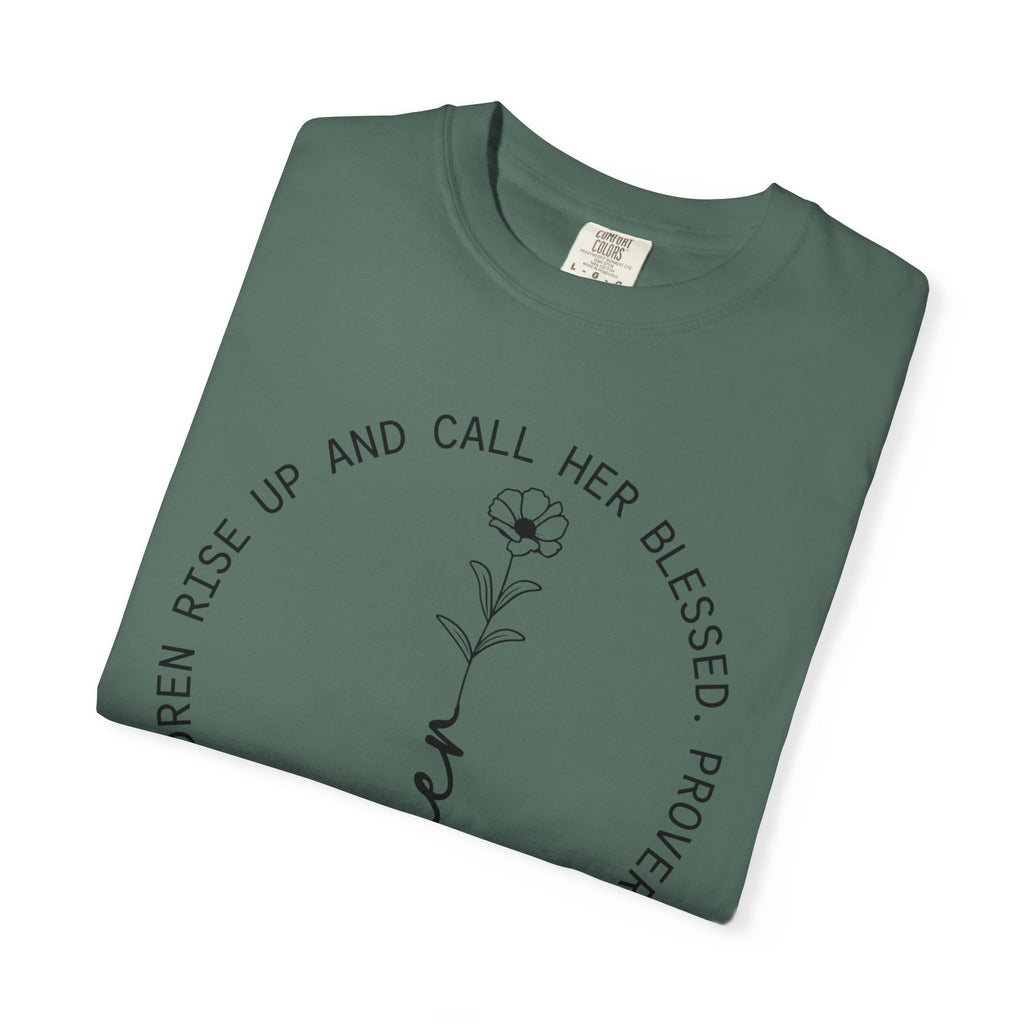 T‑Shirt — “Mother” Floral Scripture Tee (Proverbs 31:28)