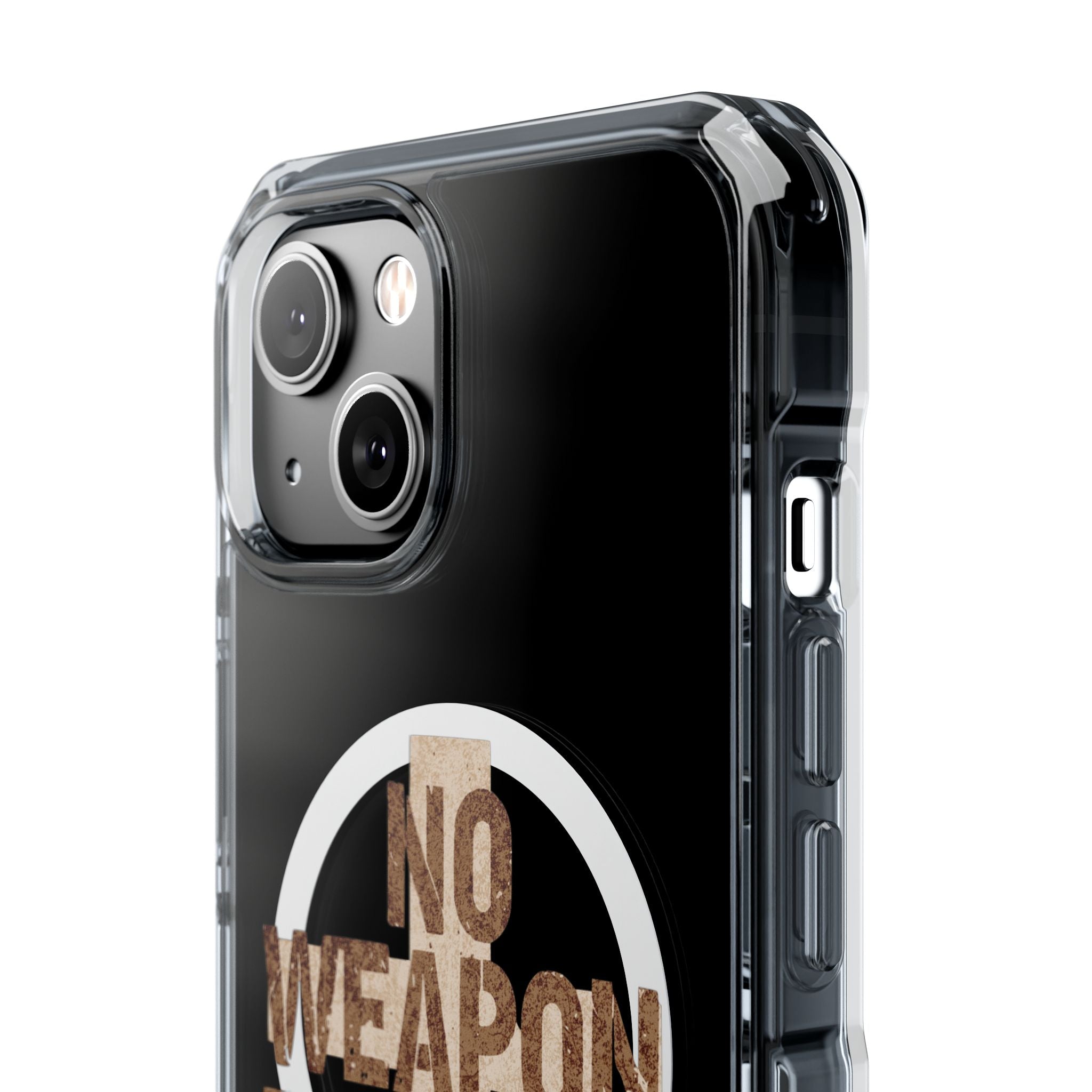 Magnetic Clear Phone Case "No Weapon Formed Shall Prosper"
