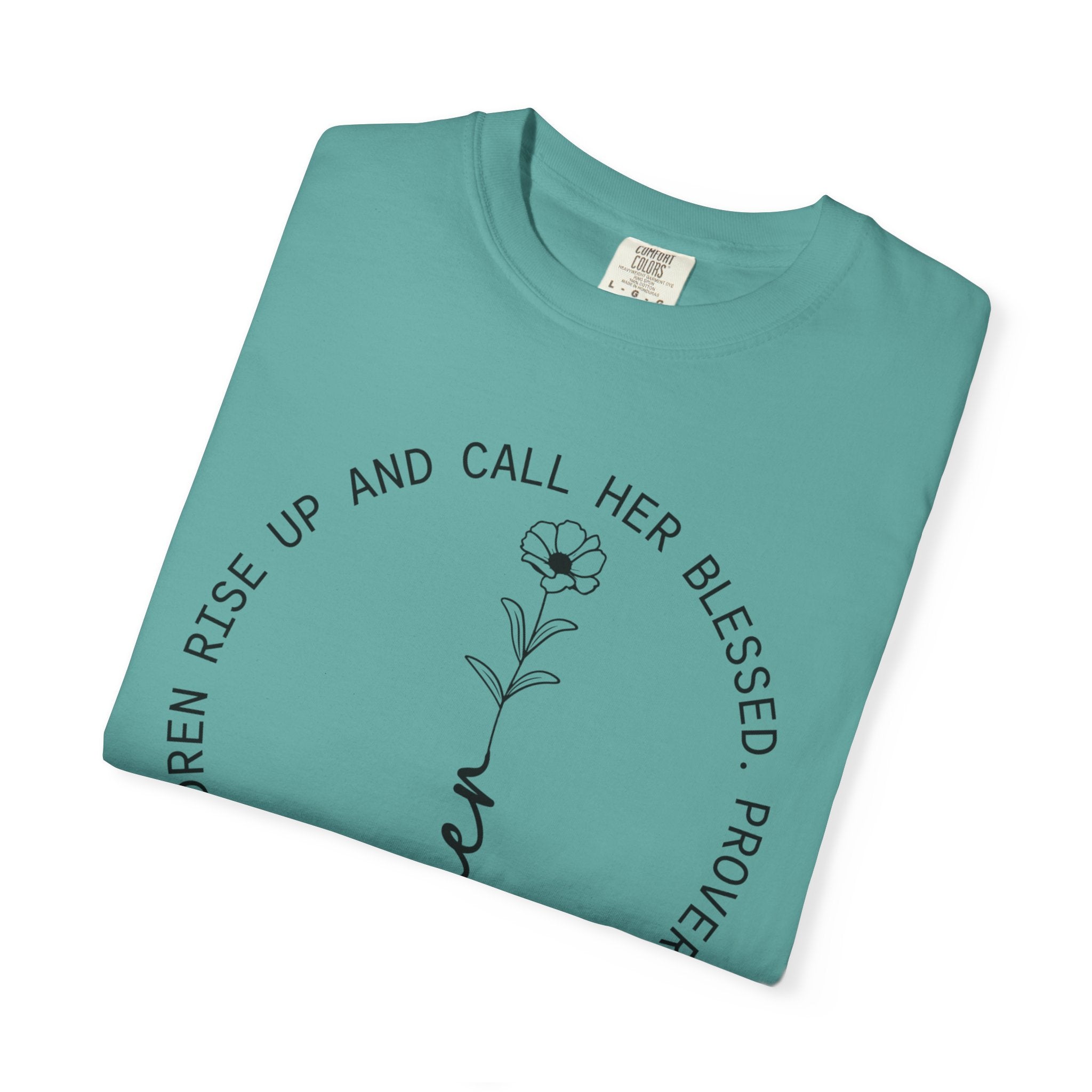 T‑Shirt — “Mother” Floral Scripture Tee (Proverbs 31:28)