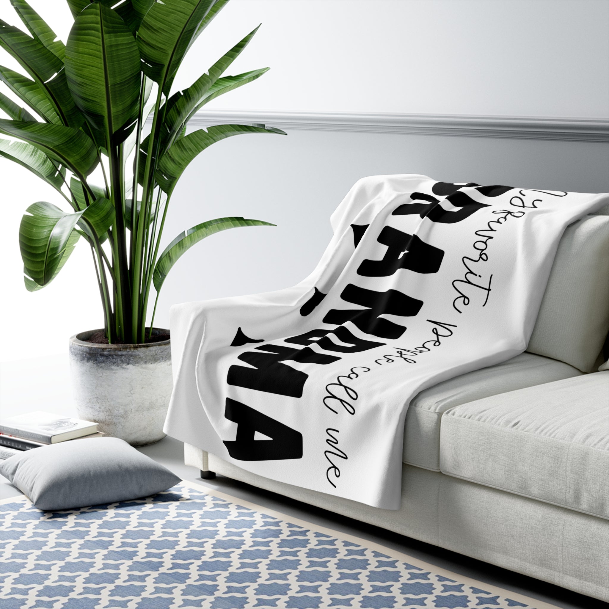Sherpa Blanket — "My Favorite People Call Me Grandma" Cozy Throw