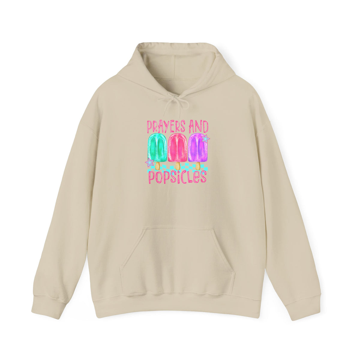 Prayer & Popsicles Hoodie — Cute Pastel Faith Graphic Sweatshirt
