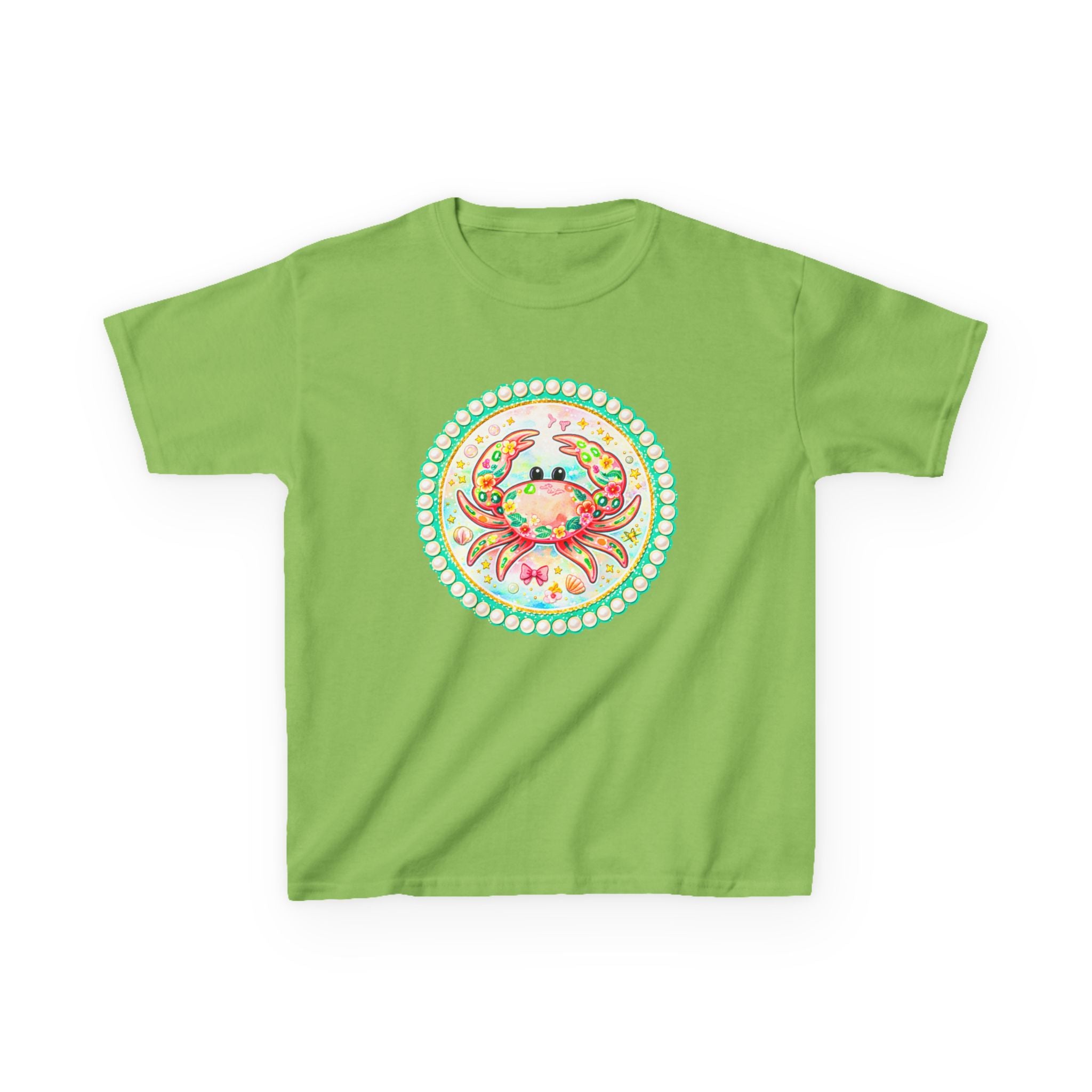 Kids Tee — Cute Watercolor Crab Circle Design