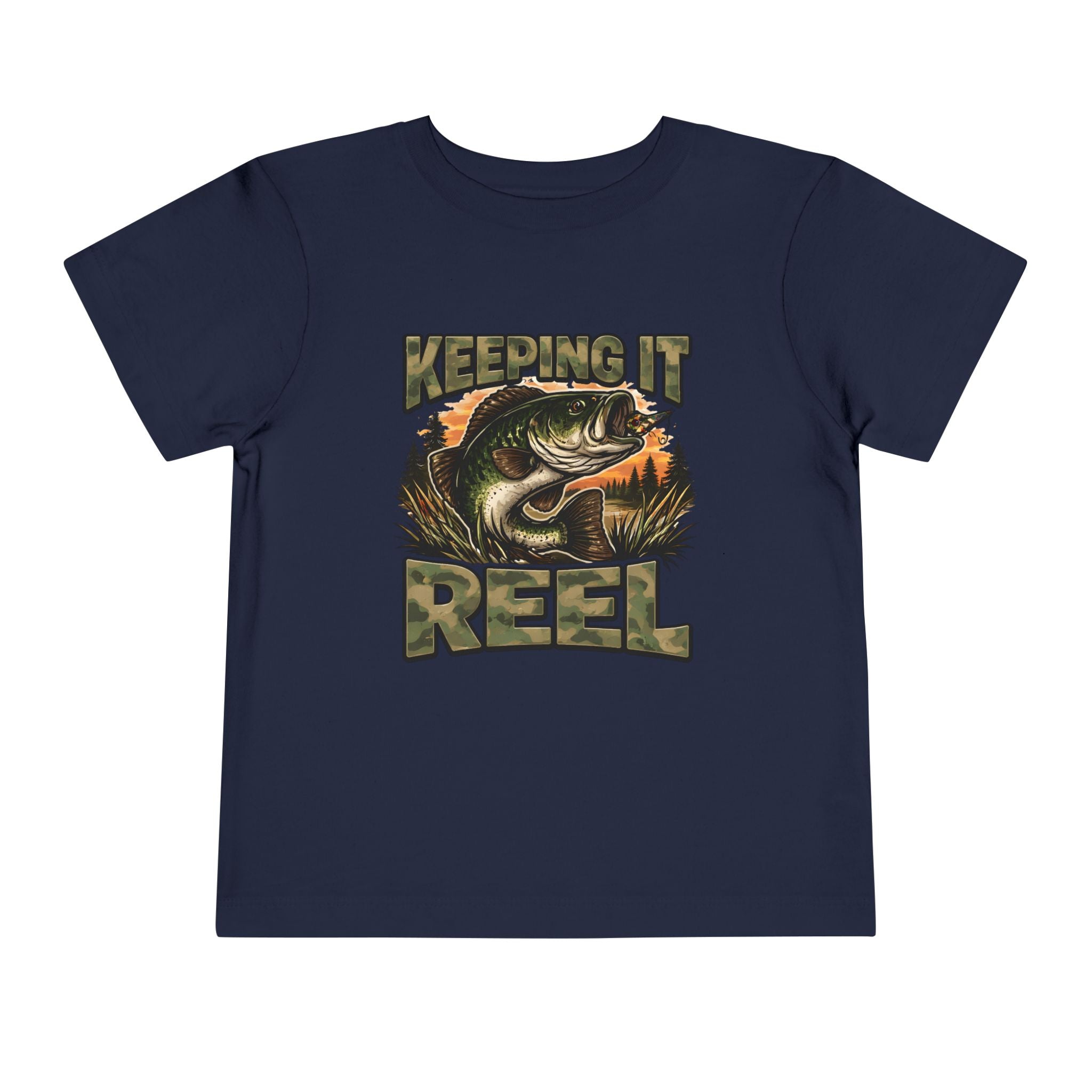 Toddler Fishing Tee - "Keeping It Reel" Bass Graphic Shirt