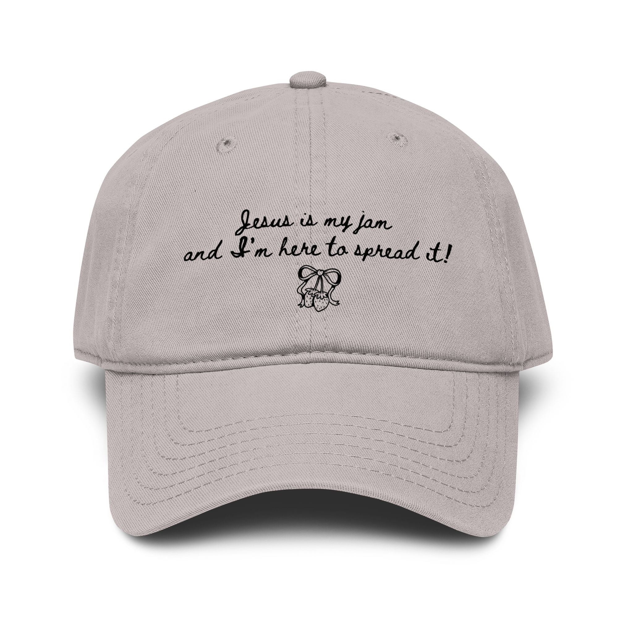 Embroidered 'Jesus is my Jam' Washed Baseball Cap
