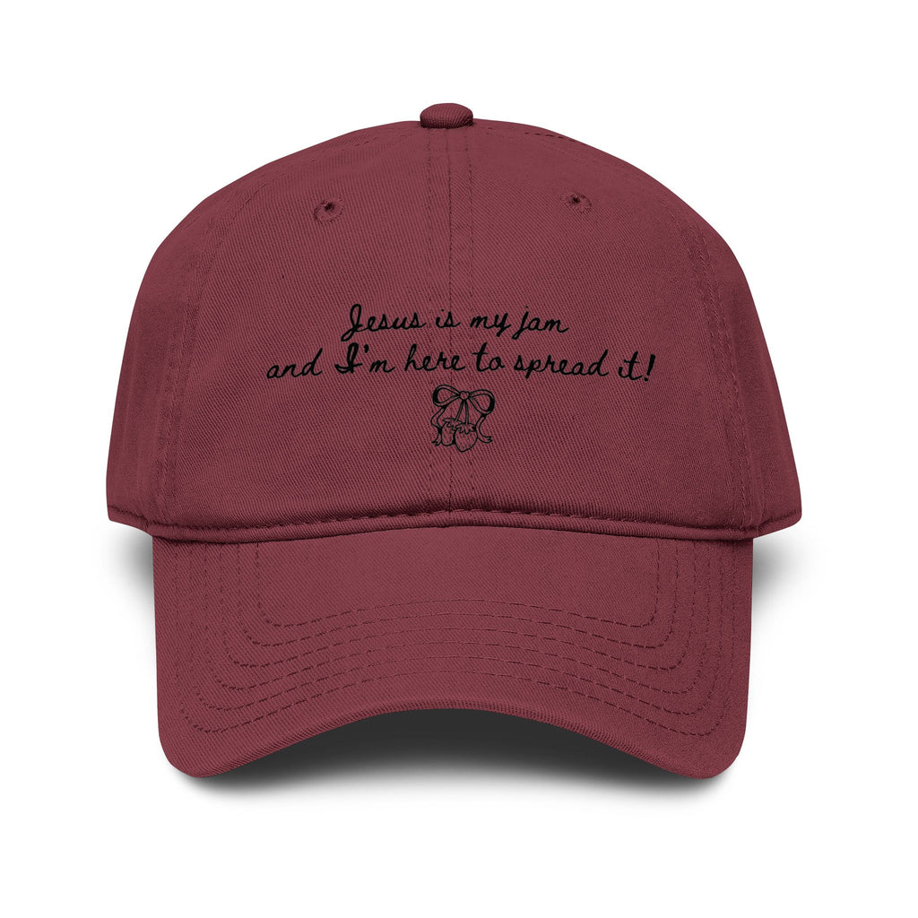 Embroidered 'Jesus is my Jam' Washed Baseball Cap