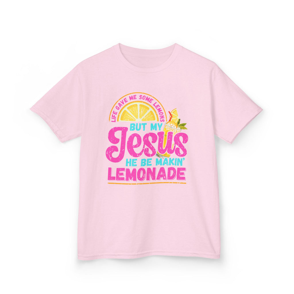 Kids T-Shirt — “But My Jesus He Be Makin’ Lemonade” Christian Lemonade Tee