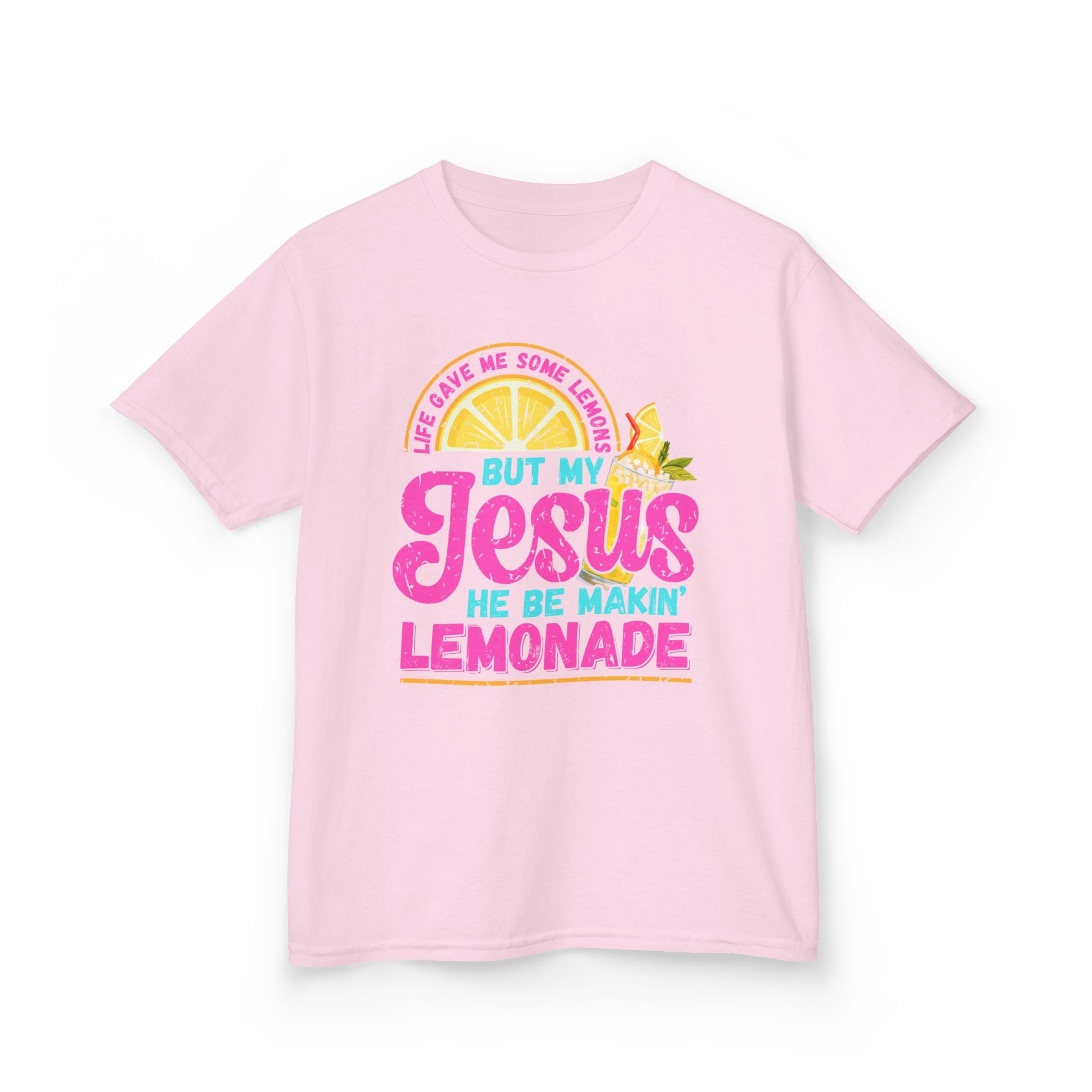 Kids T-Shirt — “But My Jesus He Be Makin’ Lemonade” Christian Lemonade Tee