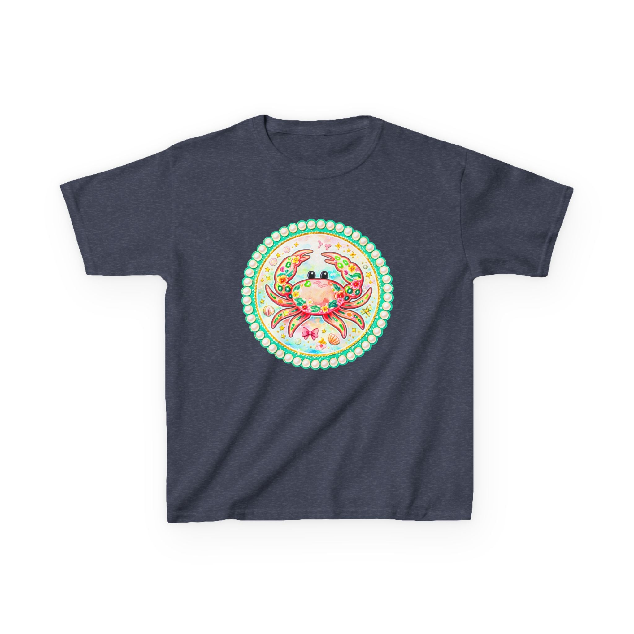 Kids Tee — Cute Watercolor Crab Circle Design