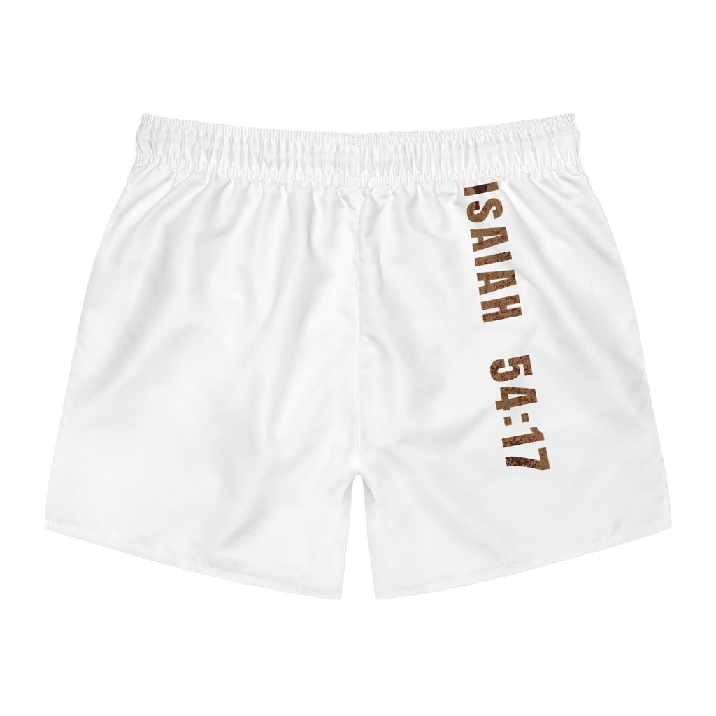 Biblical Swim Trunks "No Weapon Formed Shall Prosper" (Isaiah 54:17)