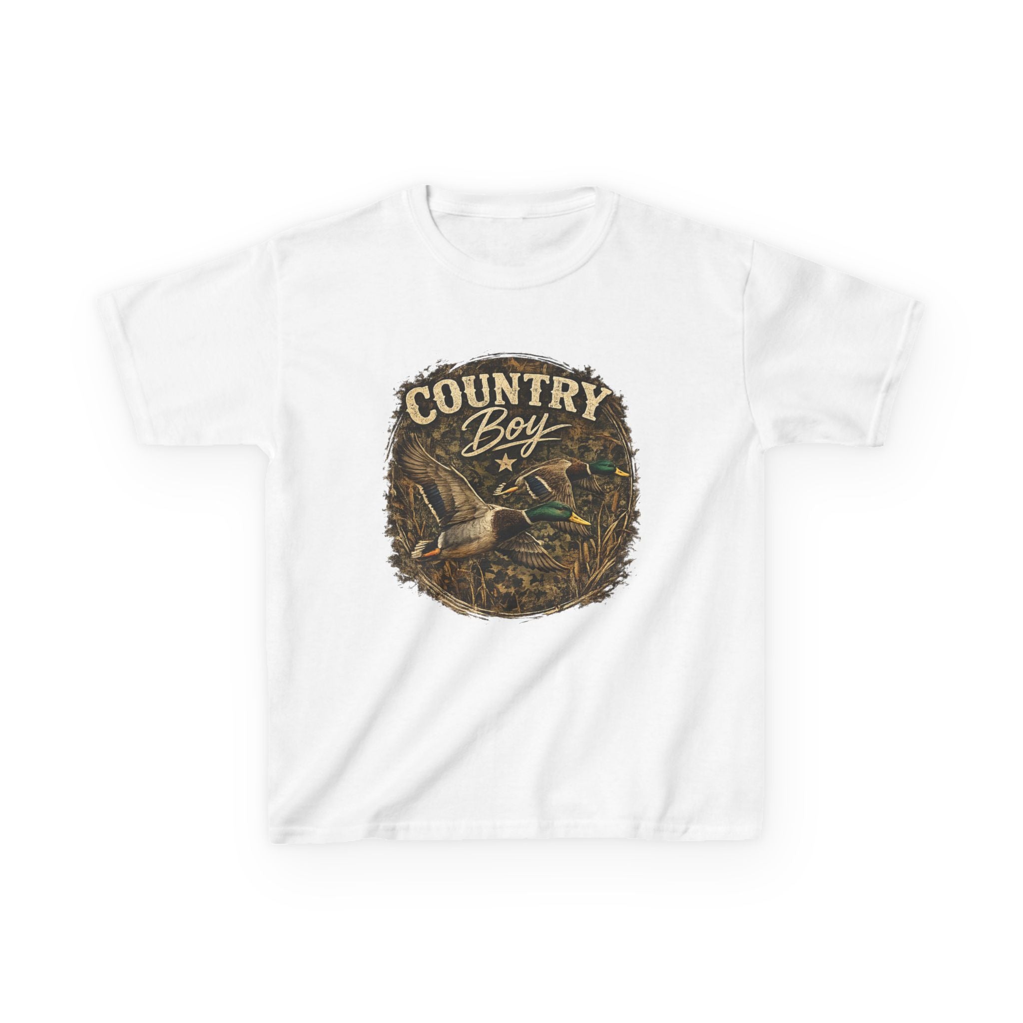 Kids Tee — "Country Boy" Duck Hunting Graphic