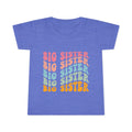 Big Sister Toddler T-Shirt Retro Rainbow Stacked Text