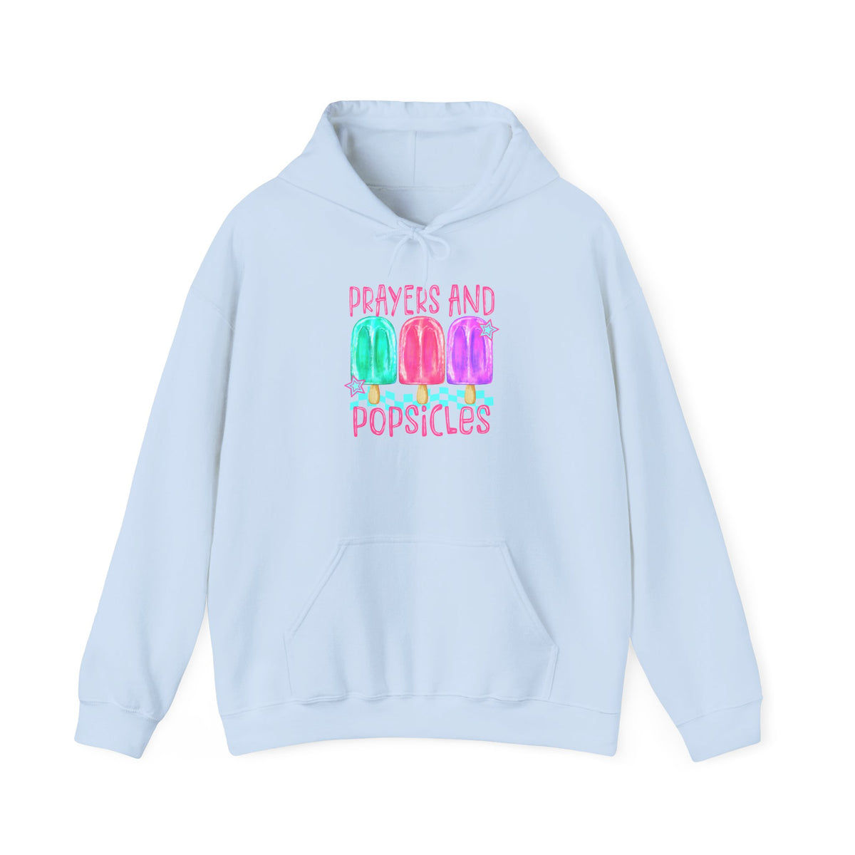 Prayer & Popsicles Hoodie — Cute Pastel Faith Graphic Sweatshirt