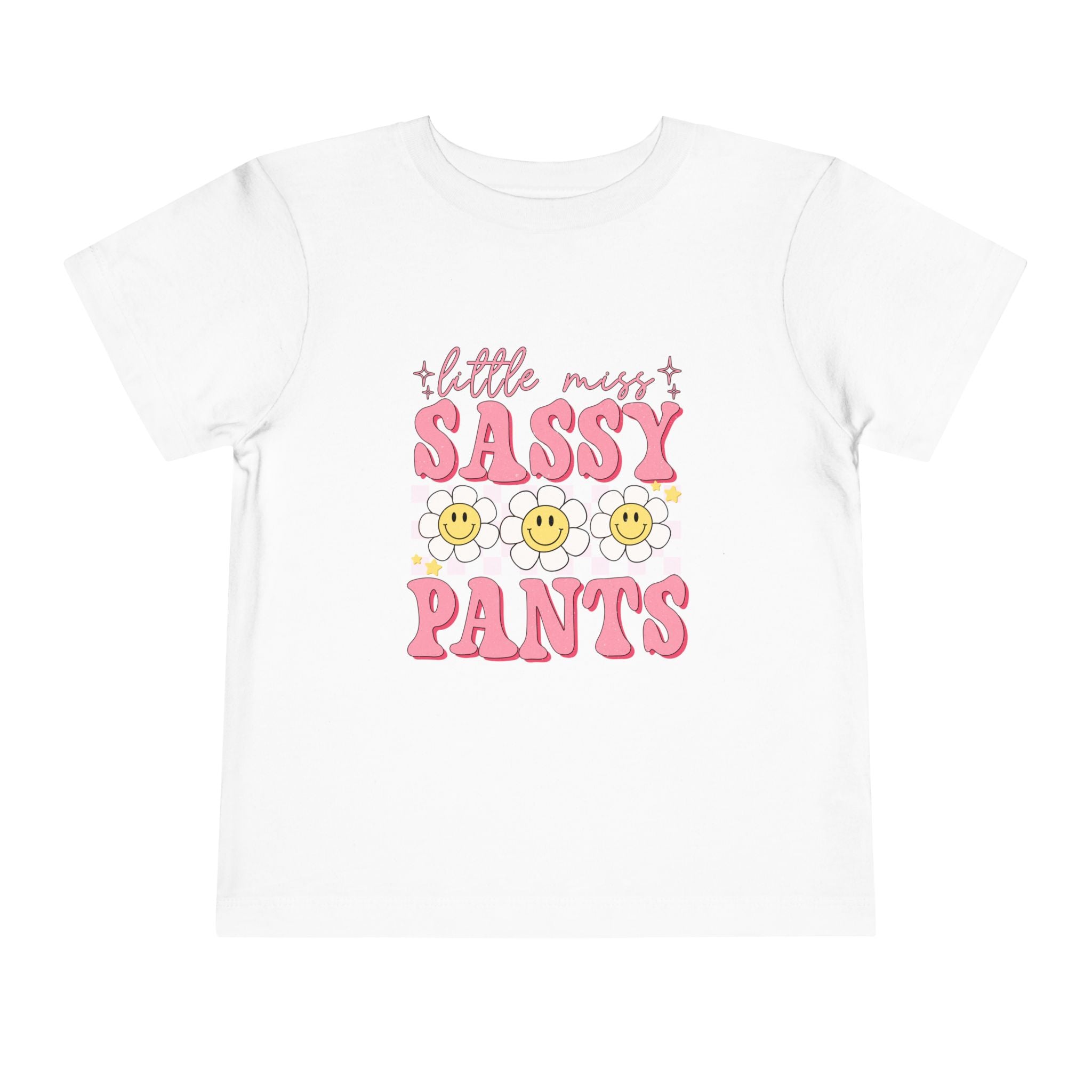 Toddler Tee — "Little Miss Sassy Pants" Pink Daisy Graphic