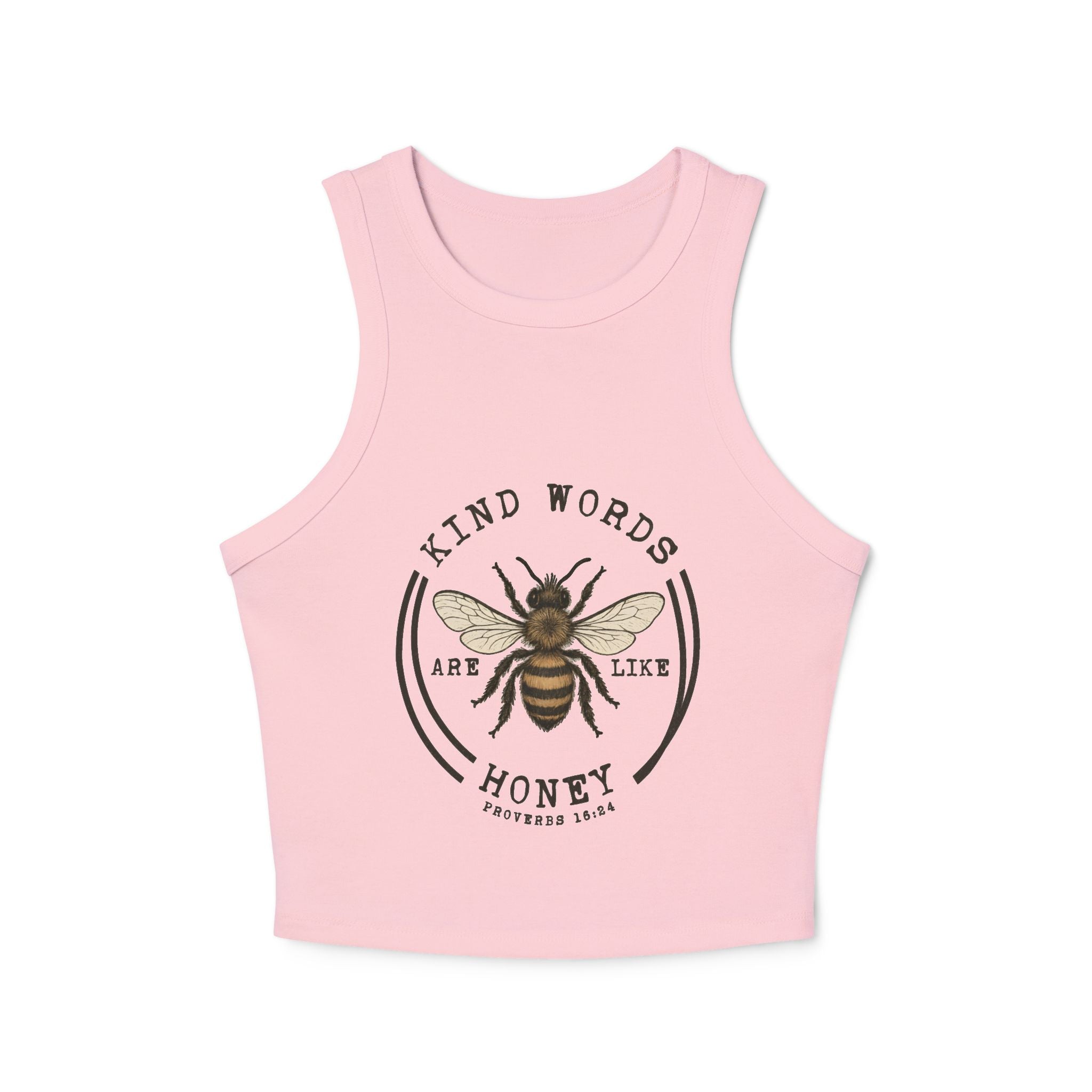 Bee Graphic Racer Tank Top "Kind Words Are Like Honey"