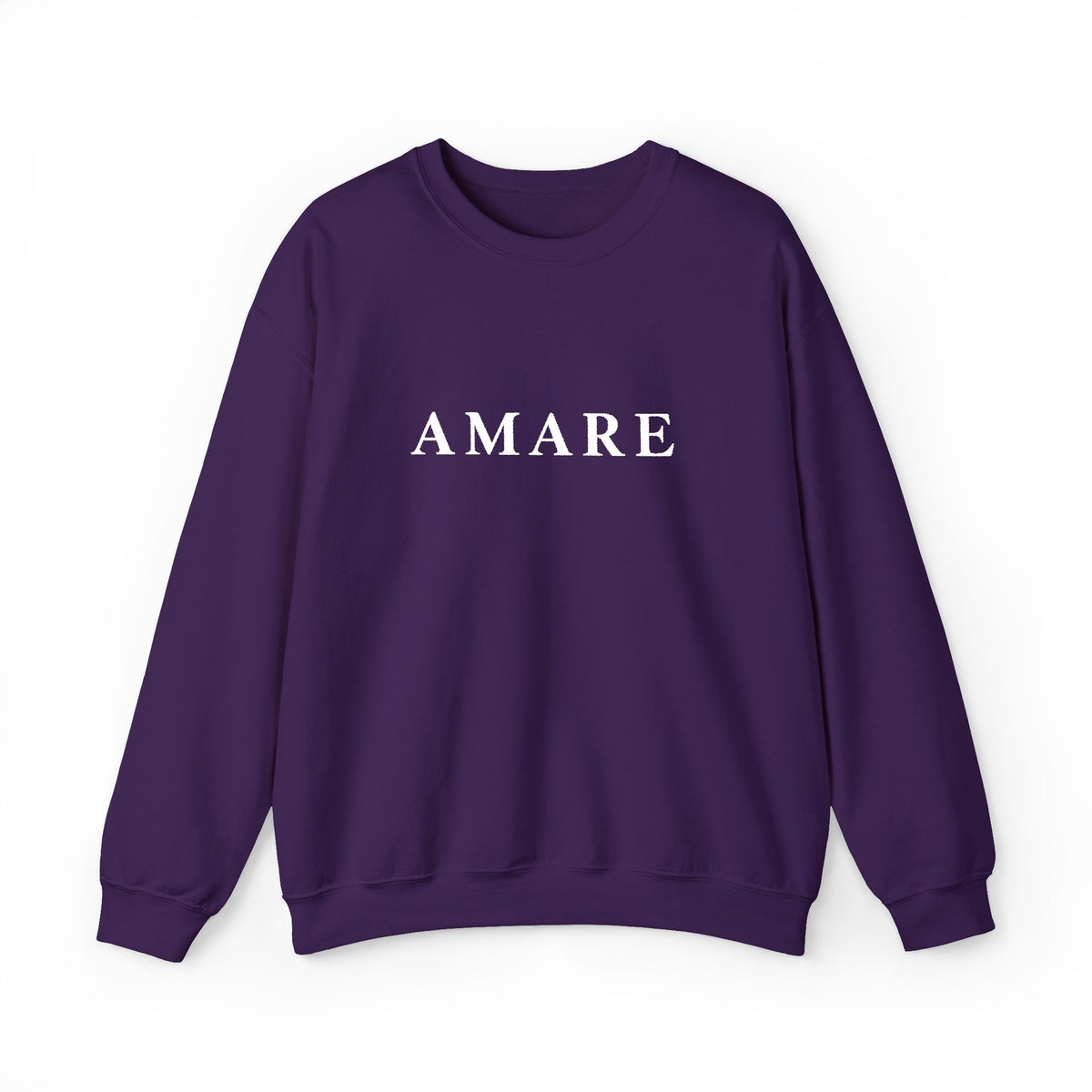 Amare Distressed Text Crewneck Sweatshirt - Olive Casual Pullover