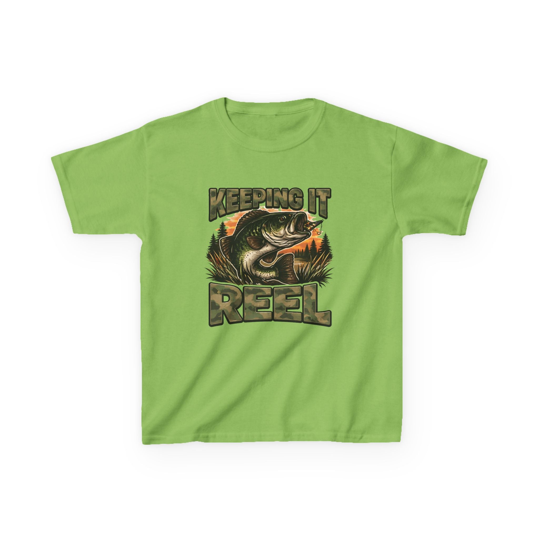 Kids Fishing T-Shirt — "Keeping It Reel" Bass Graphic Tee