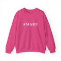 Amare Distressed Text Crewneck Sweatshirt - Olive Casual Pullover