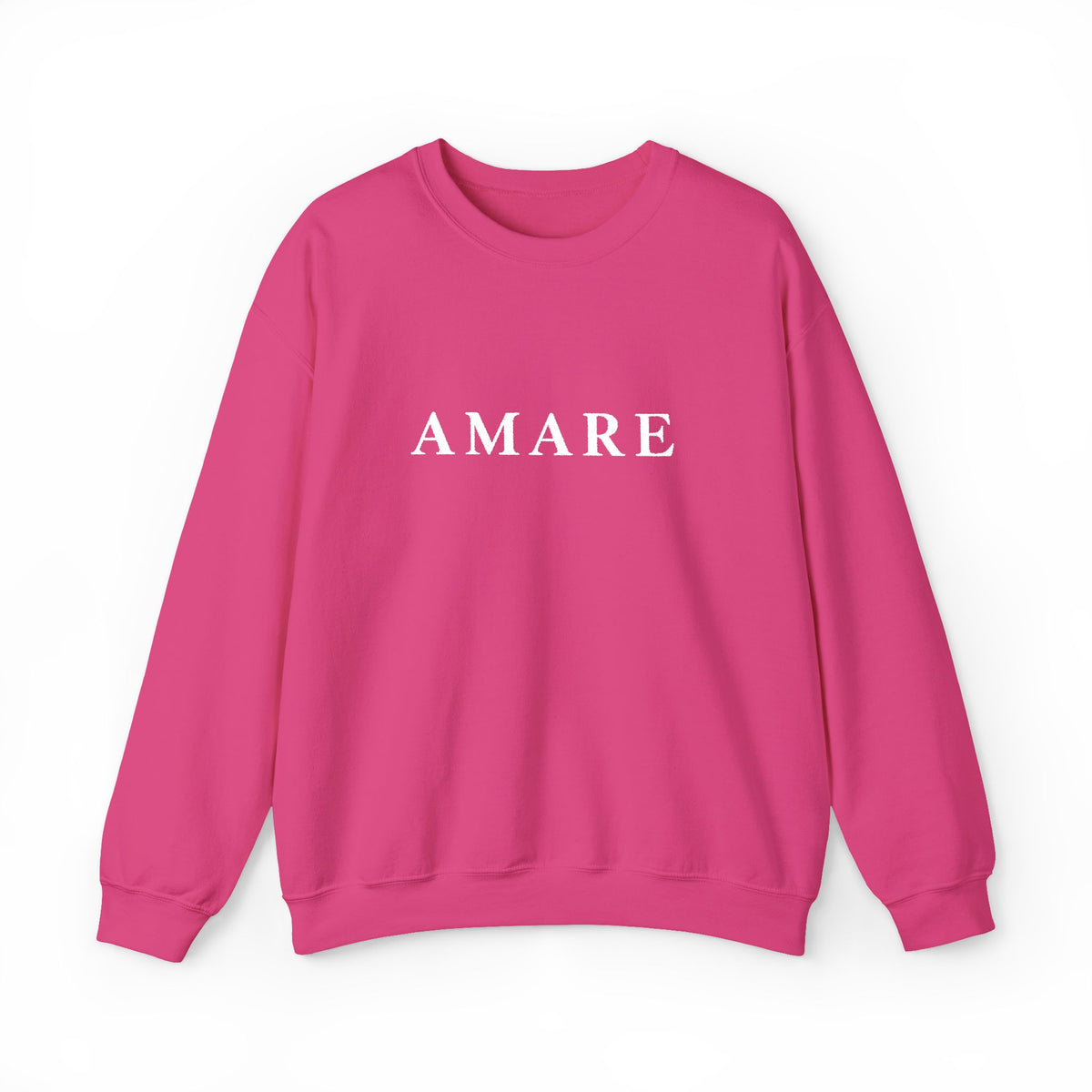 Amare Distressed Text Crewneck Sweatshirt - Olive Casual Pullover