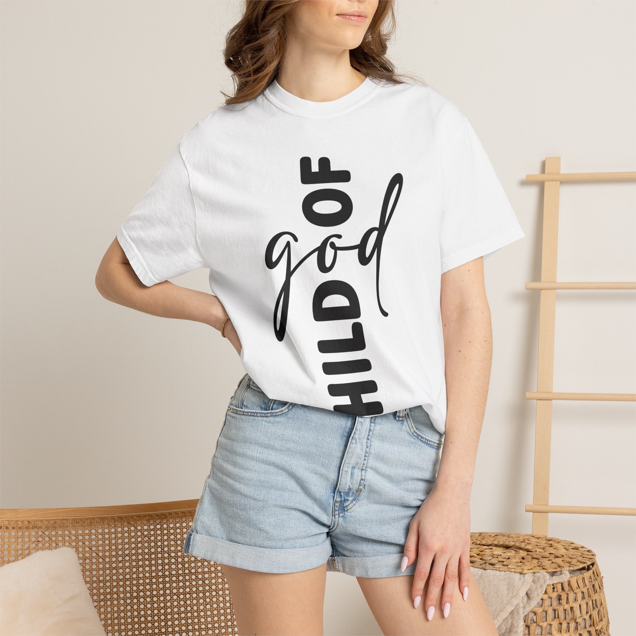 Child of God T-Shirt — Vertical Script Faith Tee