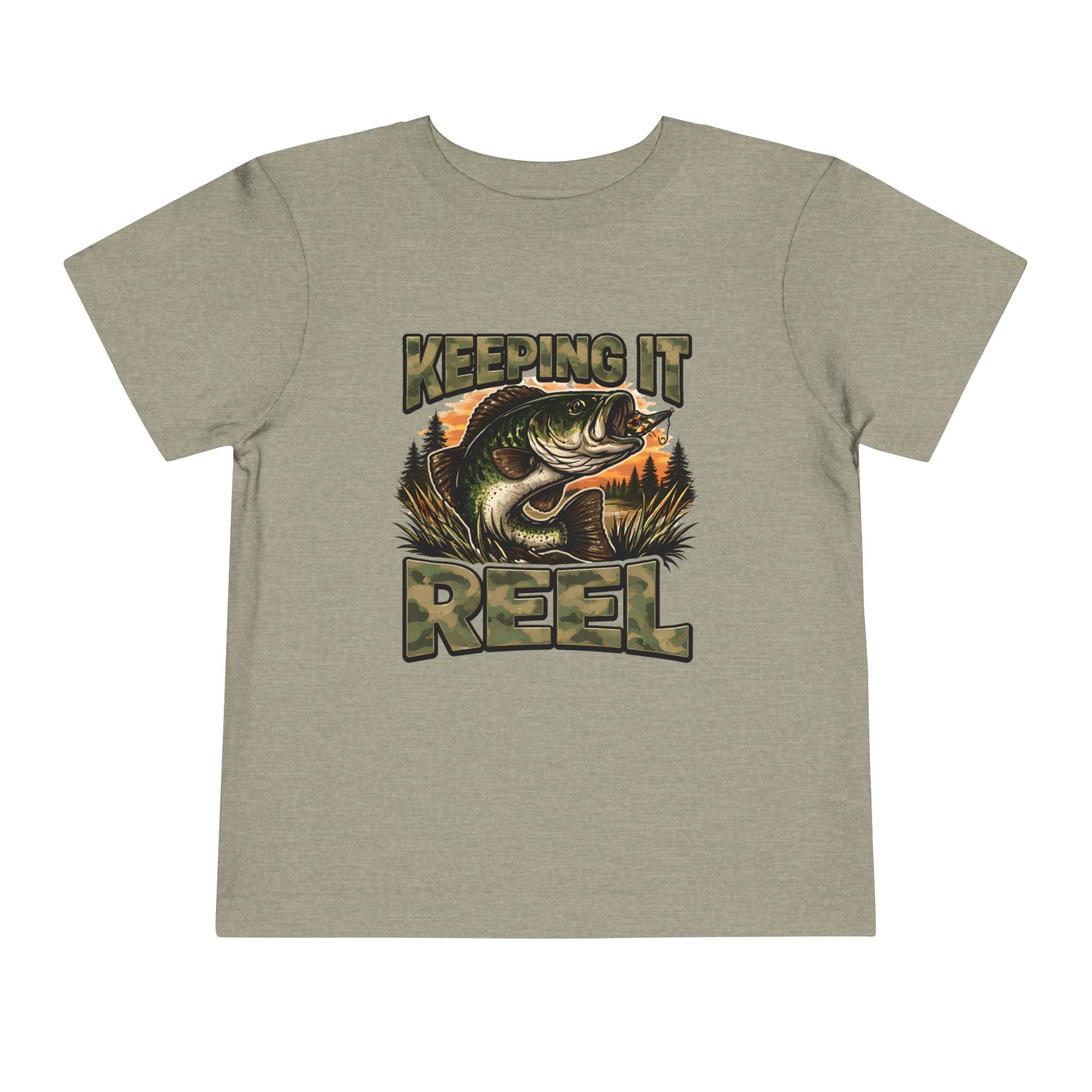 Toddler Fishing Tee - "Keeping It Reel" Bass Graphic Shirt