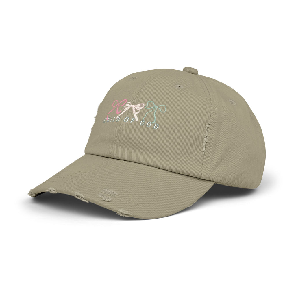 Distressed Cap — Child of God Bows Embroidered Hat