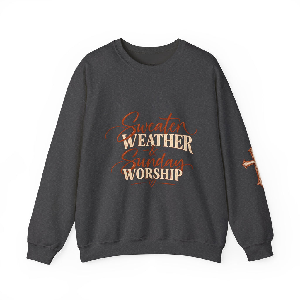 Sweater Weather & Sunday Worship Crewneck Sweatshirt