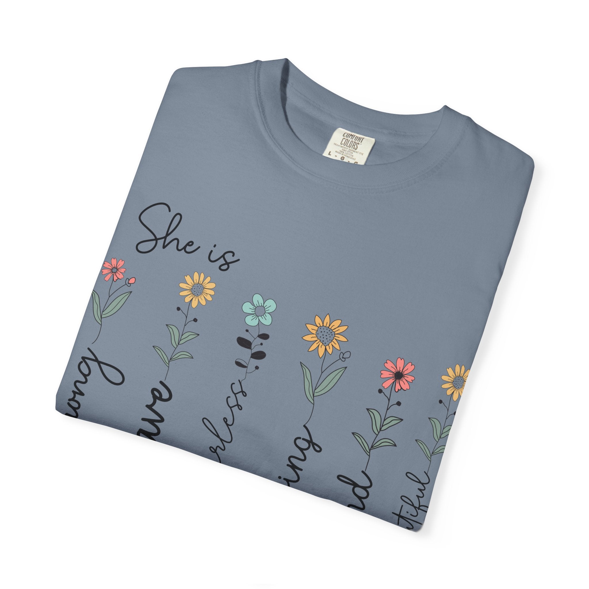 She Is Mom Floral T-Shirt — Brave, Kind, Beautiful Mother's Day Tee