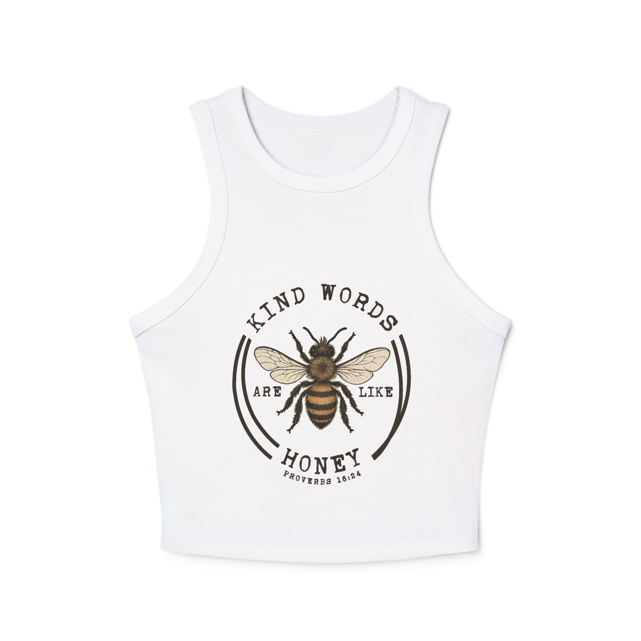 Bee Graphic Racer Tank Top "Kind Words Are Like Honey"