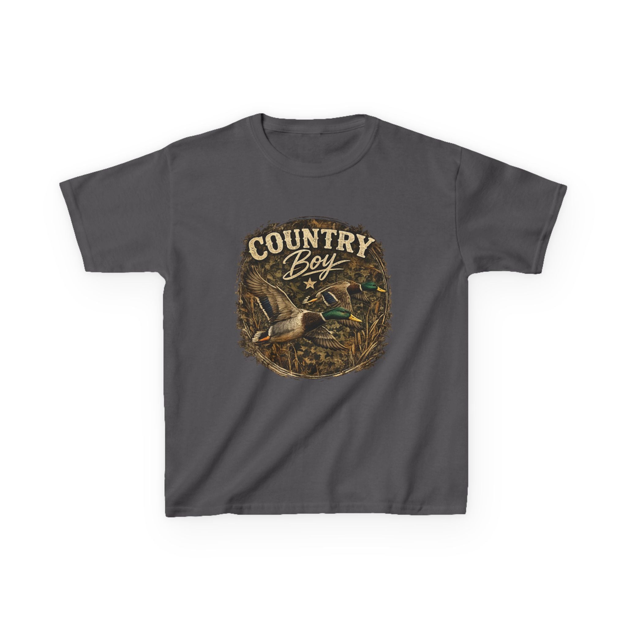 Kids Tee — "Country Boy" Duck Hunting Graphic