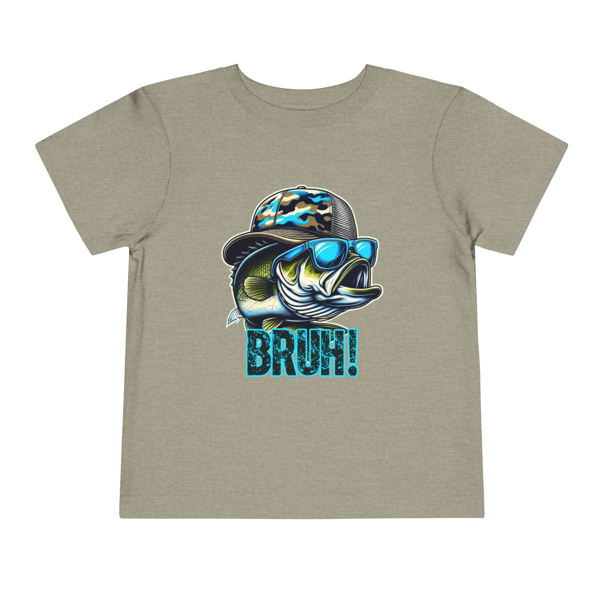 Toddler Tee — Cool Fishing Bass 'BRUH!' Graphic Tee for Kids