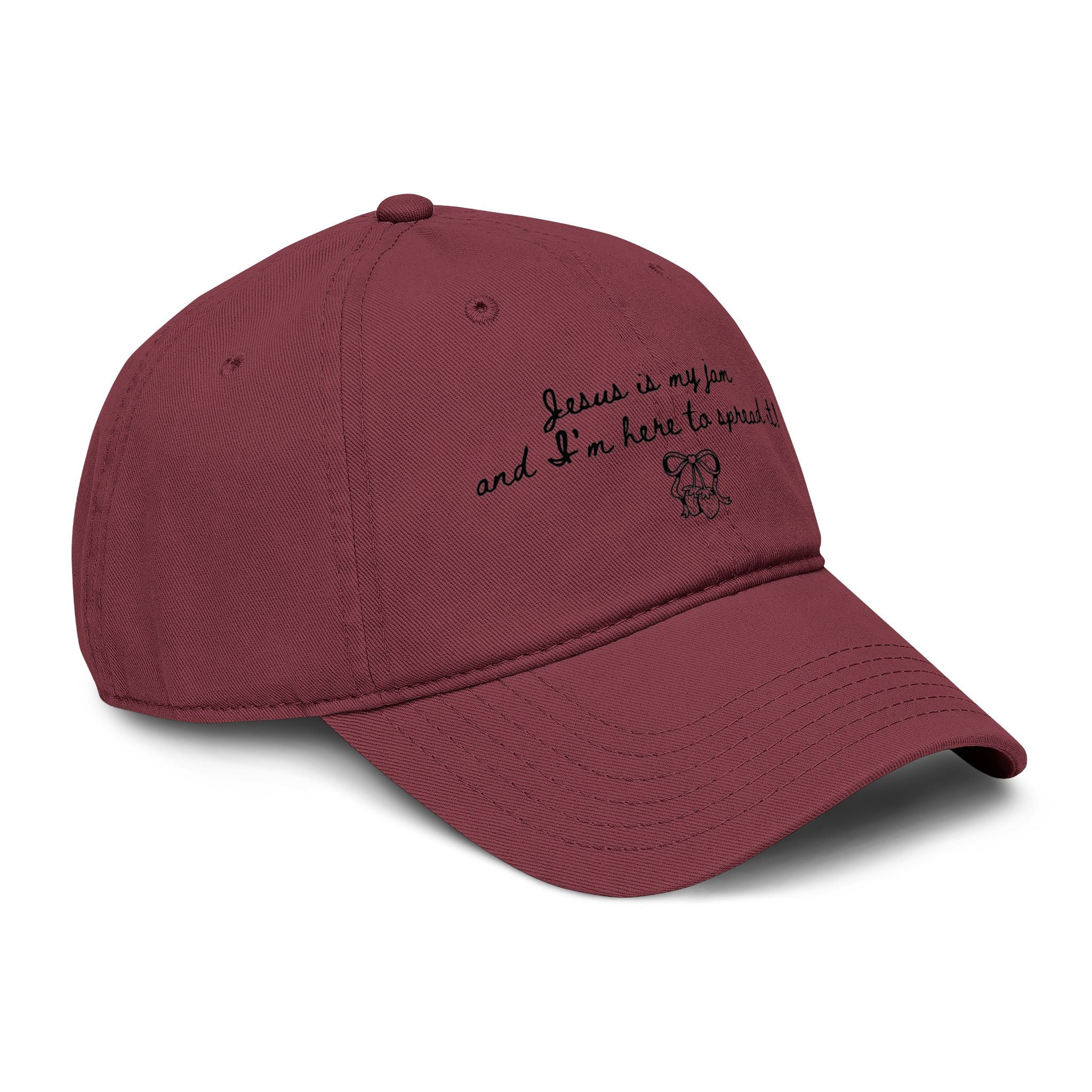 Embroidered 'Jesus is my Jam' Washed Baseball Cap