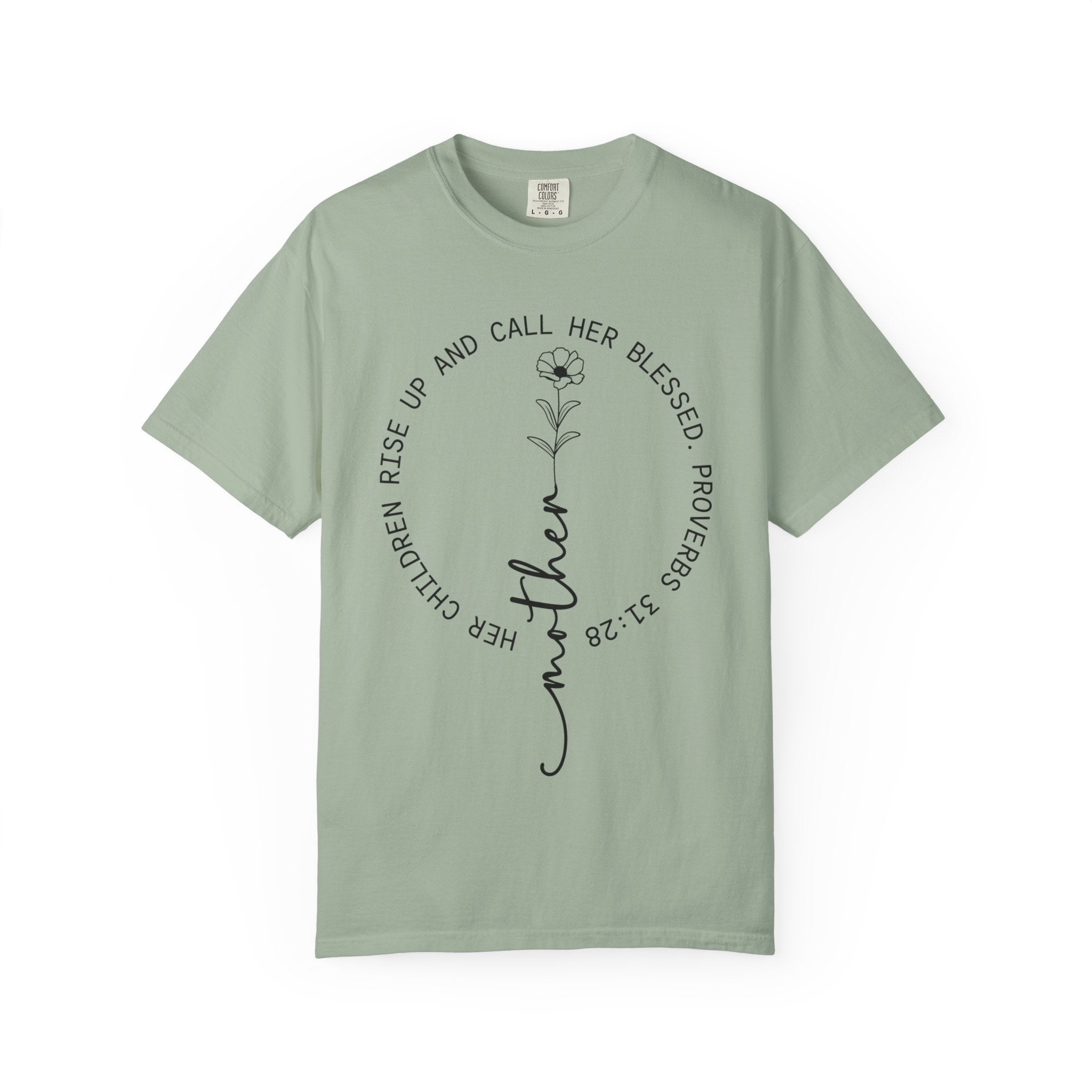 T‑Shirt — “Mother” Floral Scripture Tee (Proverbs 31:28)