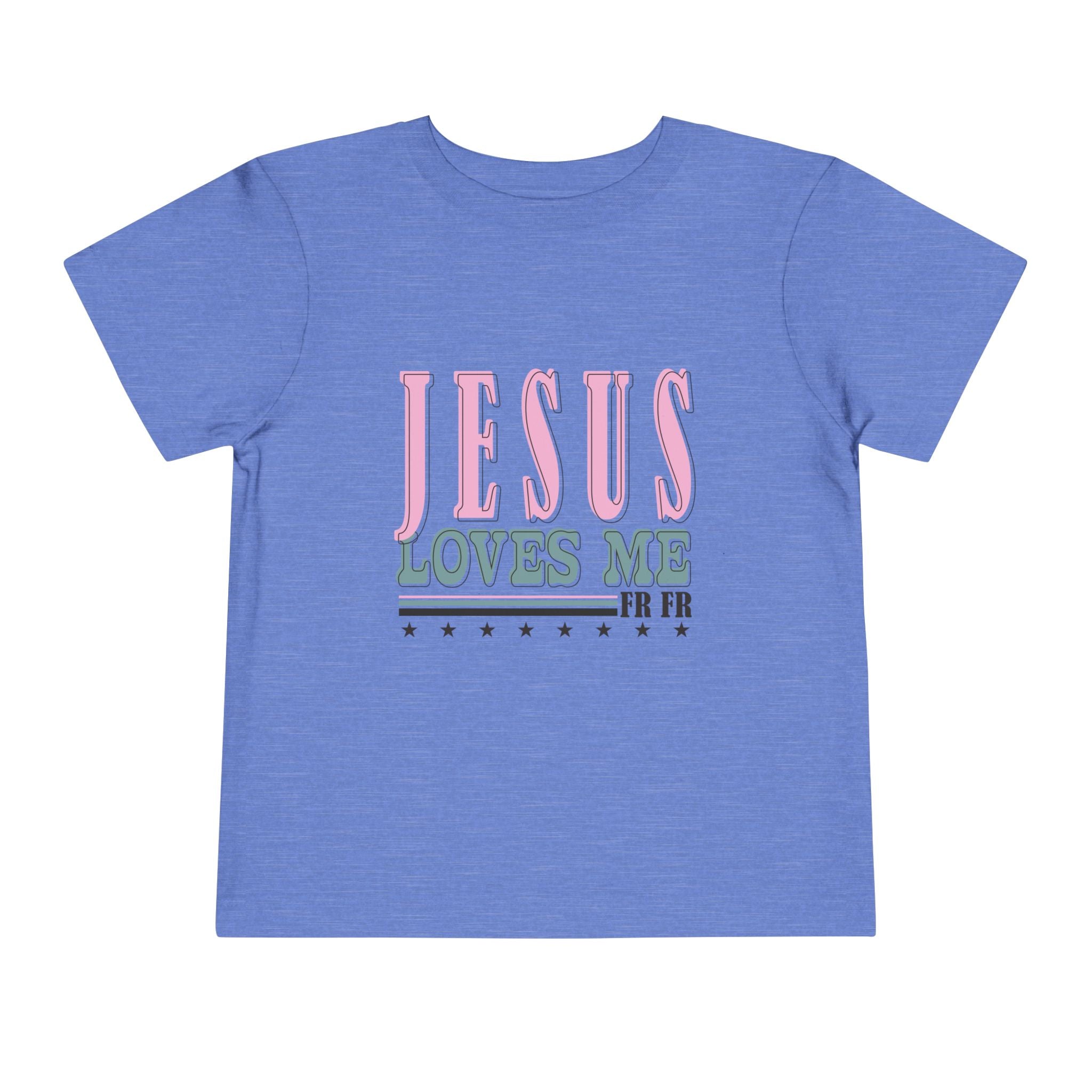 Toddler Tee — "Jesus Loves Me" Pastel Faith Graphic